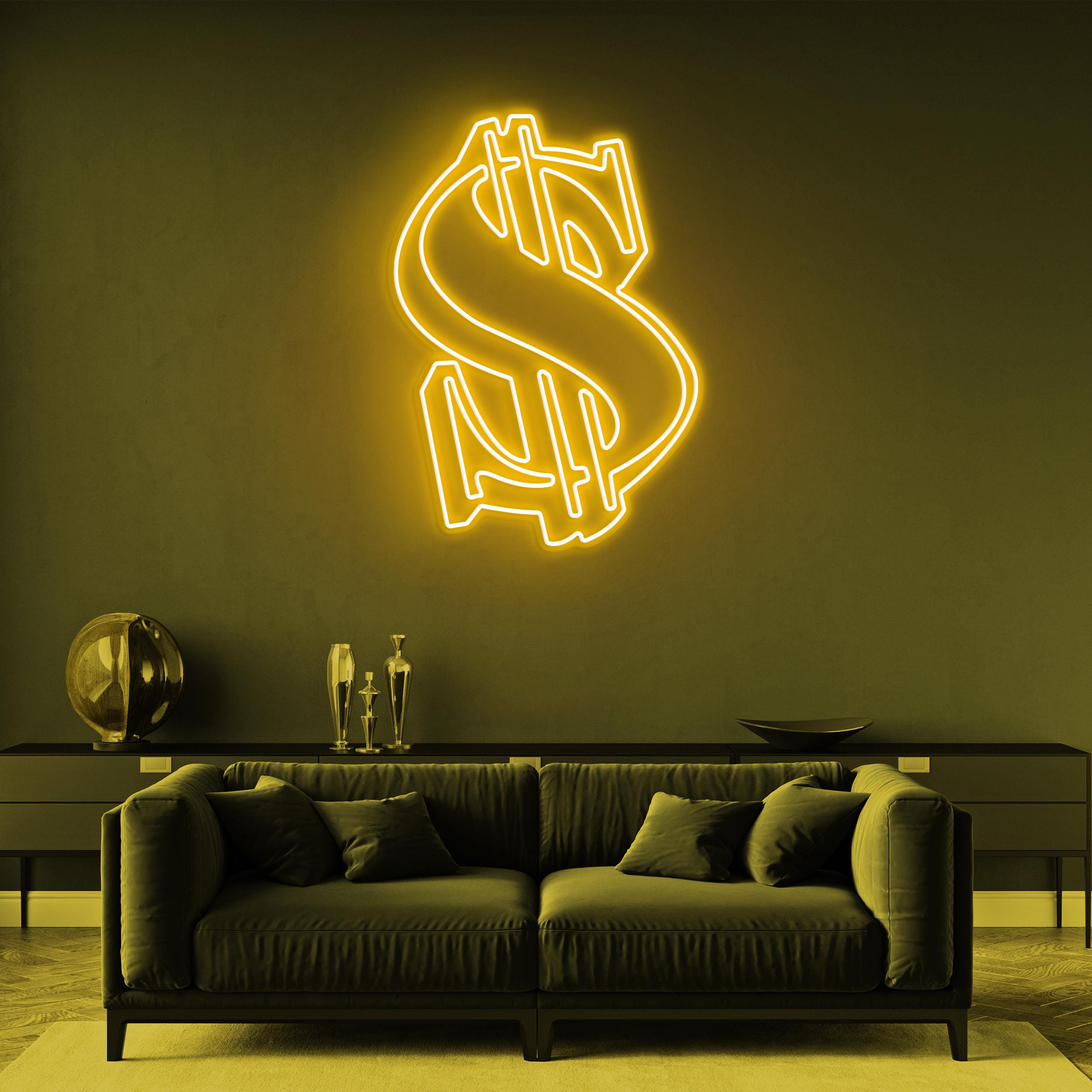 Dollar Neon Sign, Dollar LED Light, Dollar Sign Wall Art, Money Neon Light, Custom Neon Sign, Cash Wall Decor, Decorative Wall Hanging Art