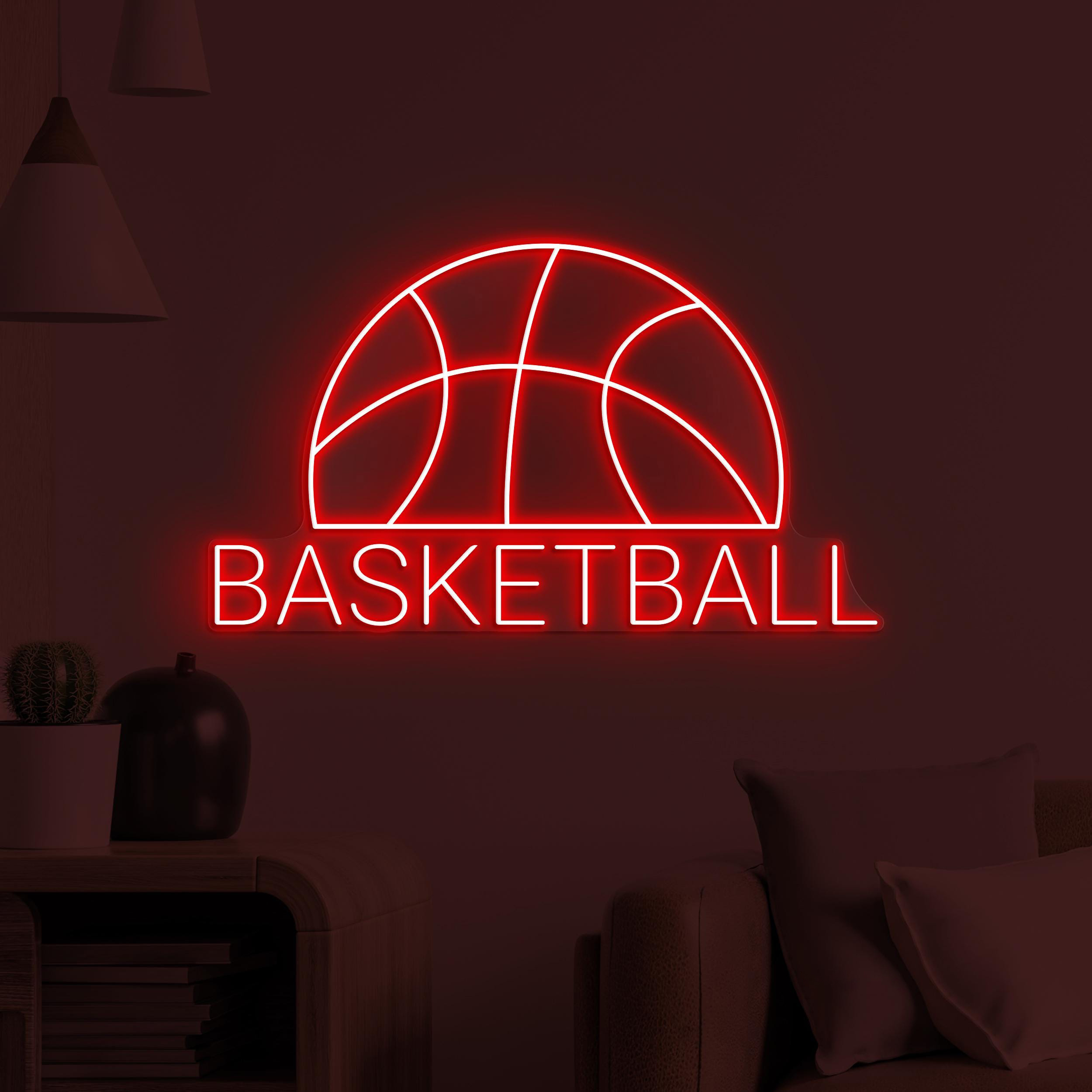 Basketball Neon Sign, Basketball LED Light, Basketball Logo Wall Decor, Hobby Wall Art, Basketball Lover Birthday Gift, Game Room Neon Light