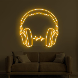 Headphones Neon Sign, Headphones LED Light, Music Room Wall Decor, Music Love Wall Art, Music Studio Decor, Headphones with Beat Art Sign