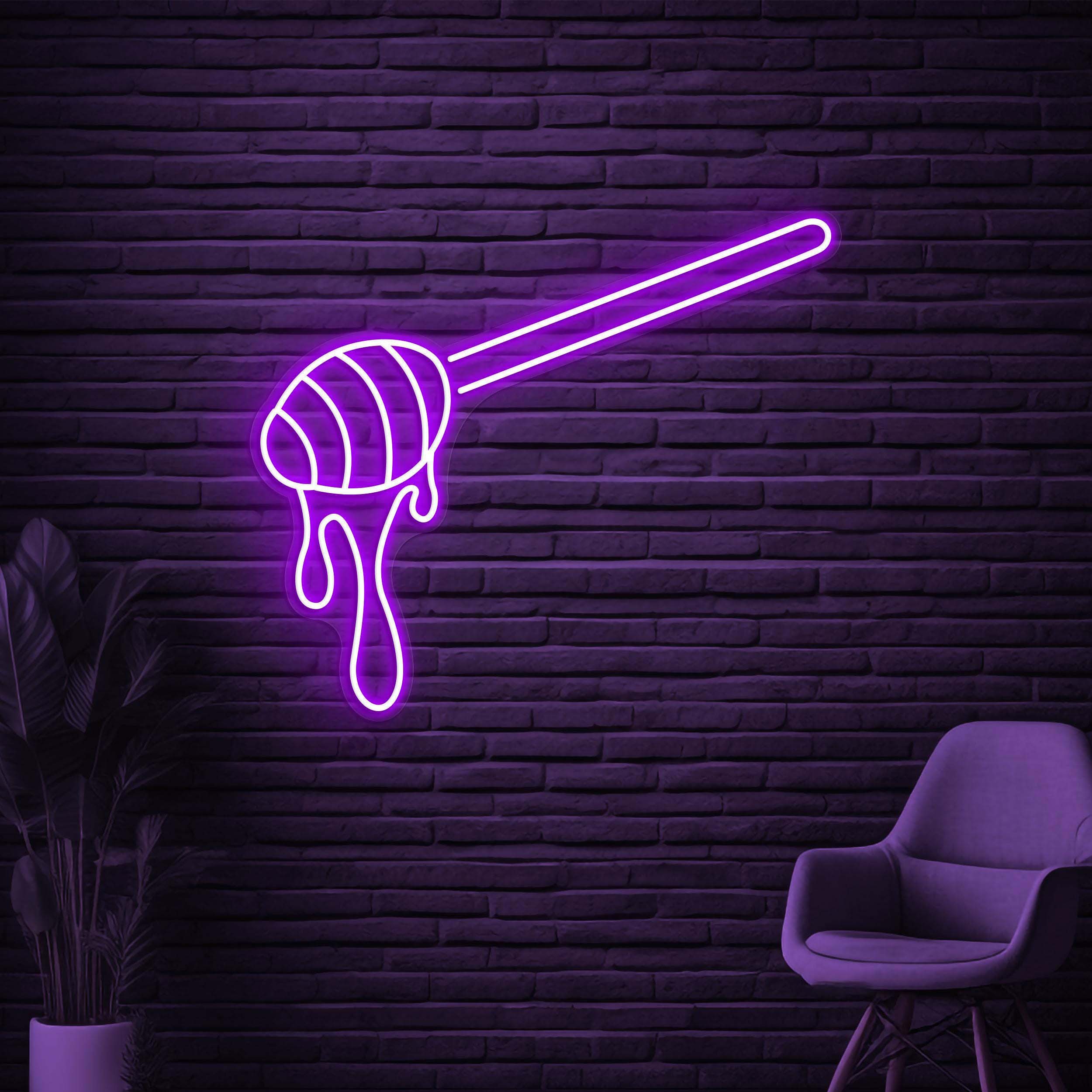 Honey Neon Sign, Honey LED Light, Honey Dipper Wall Decor, Honey Shop Wall Art, Cafe Neon Light, Sweet Treat Led Sign, Honey Lover Gift