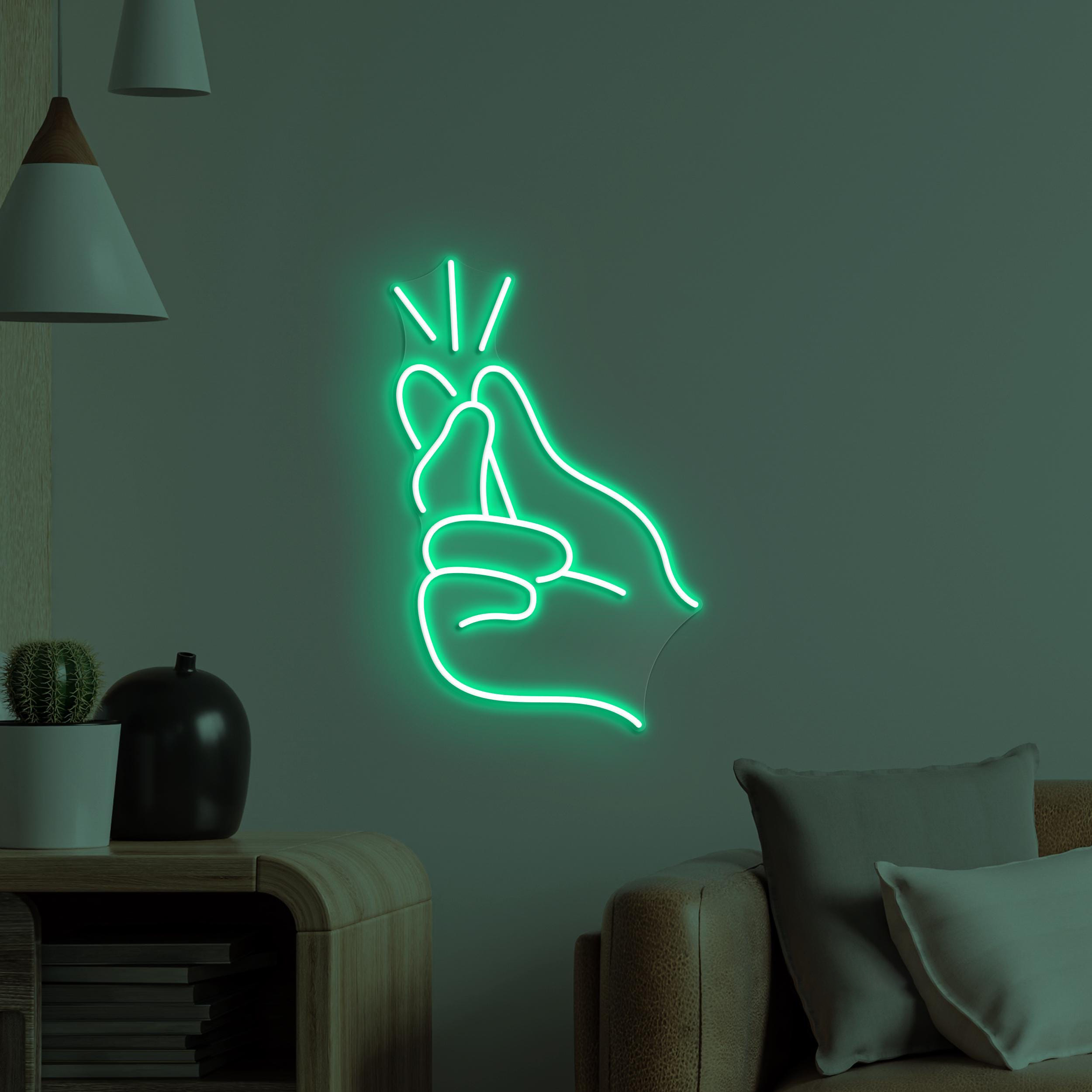 Finger Heart Neon Sign, Finger Heart LED Light, Korean Love Wall Decor, Wedding Party Wall Art, I Love You Neon Sign, Neon Gift for Couple