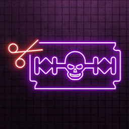 Razor Blade & Skull Neon Sign, Razor With Skull LED Light, Scissor Wall Decor, Tattoo Wall Art, Barber Business Neon Light, Led Shop Decor