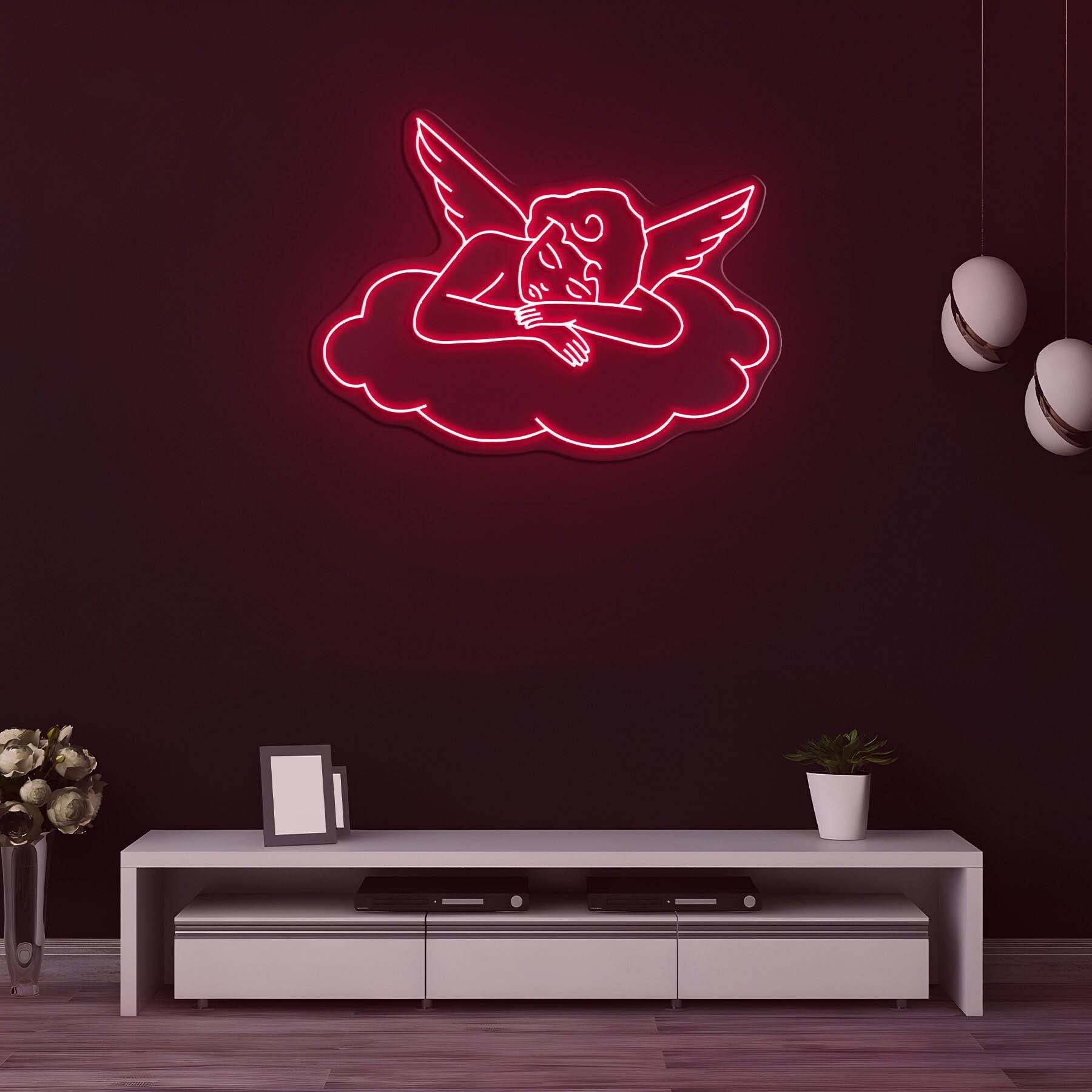 Sleepy Cupid Neon Sign, Cupid LED Neon Light, Led Wall art, Mother's Day Gift, Love Decor, LED Cupid Light, Home Decor, Custom Neon Art,Gift