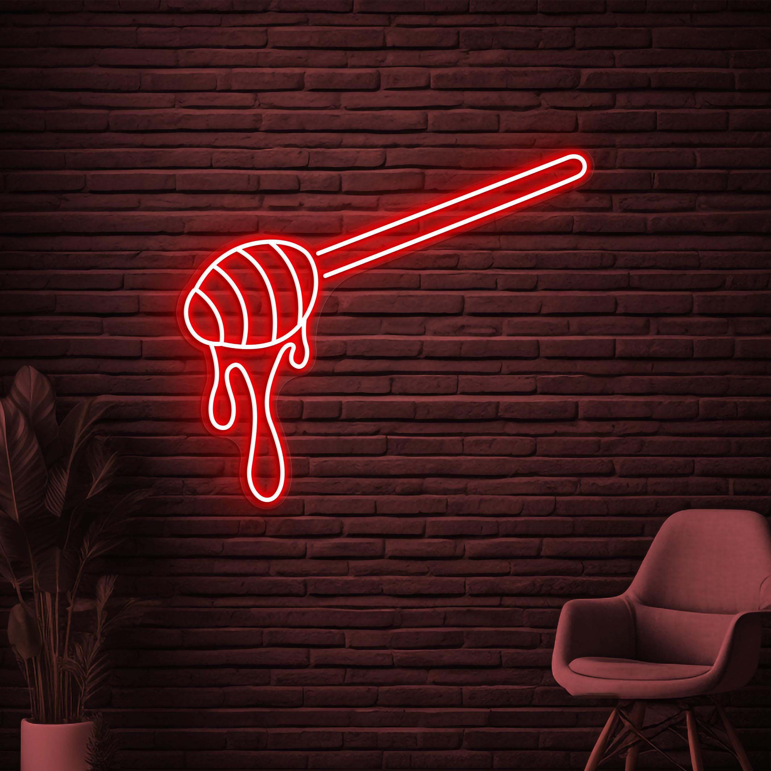 Honey Neon Sign, Honey LED Light, Honey Dipper Wall Decor, Honey Shop Wall Art, Cafe Neon Light, Sweet Treat Led Sign, Honey Lover Gift