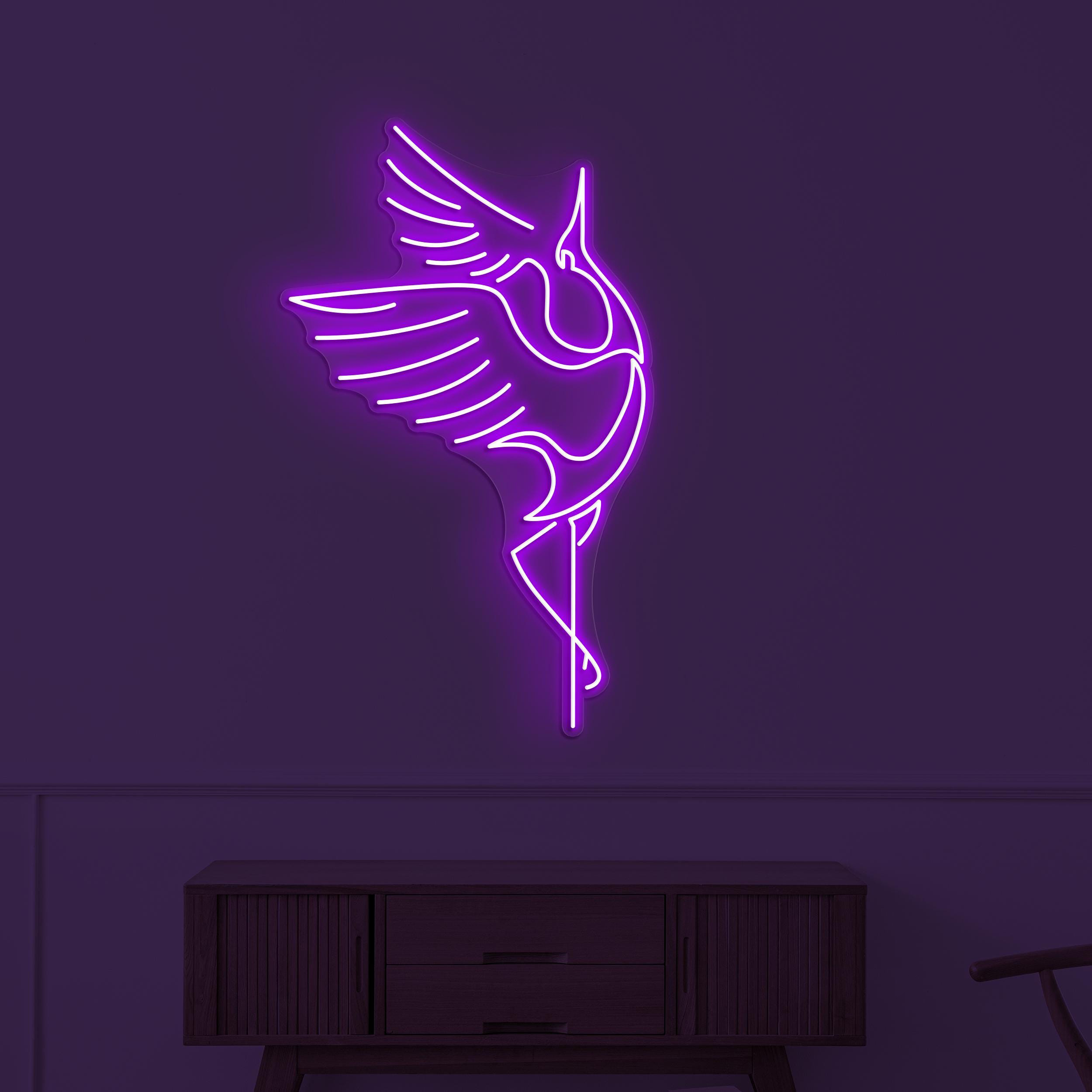 Crane Bird Neon Sign, Crane Bird Led Sign, Flying Crane Wall Art, Birds Shop Wall Decor, Crane Lover Light, Home Led Art, Japanese Bird Sign
