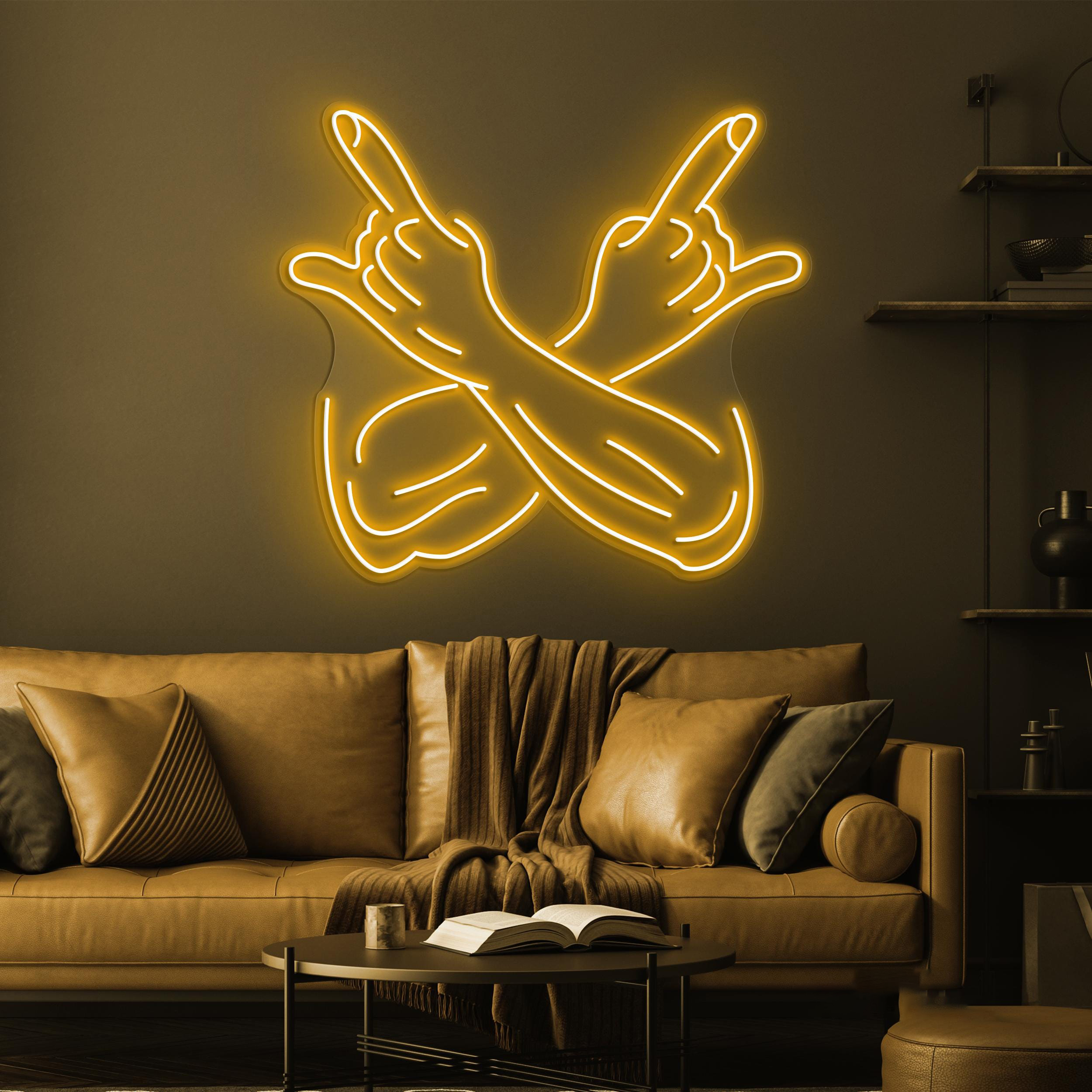 Rock Hand Neon Sign, Music LED Light, Positive Wall Decor, Rock Wall Art, Custom Peace Neon Sign, Rock Finger Neon Decor, Game Room Light