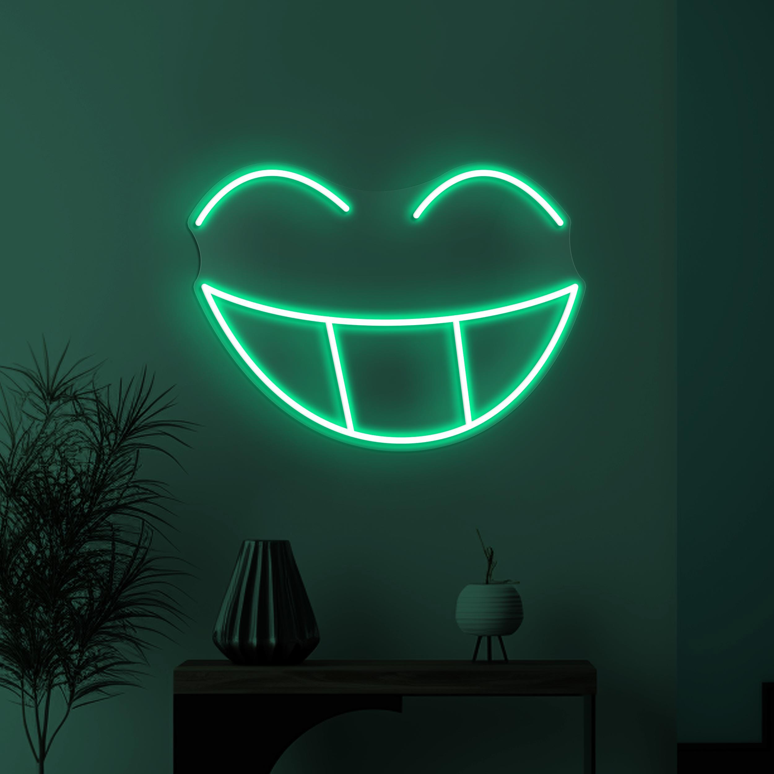 Smiley Face Neon Sign, Smiley Face Emoji LED Light, Big Smile LED Neon Art, Happy Face Wall Decor, Kids Room & Party Decor, Home Wall Art