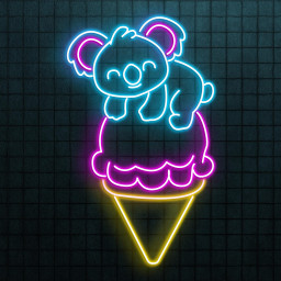Koala on Ice Cream Neon Sign, Koala on Ice Cream LED Light, Cute Koala Wall Art, Cafe and Bar Neon Light, Kids Room Art, Ice Cream Shop Sign