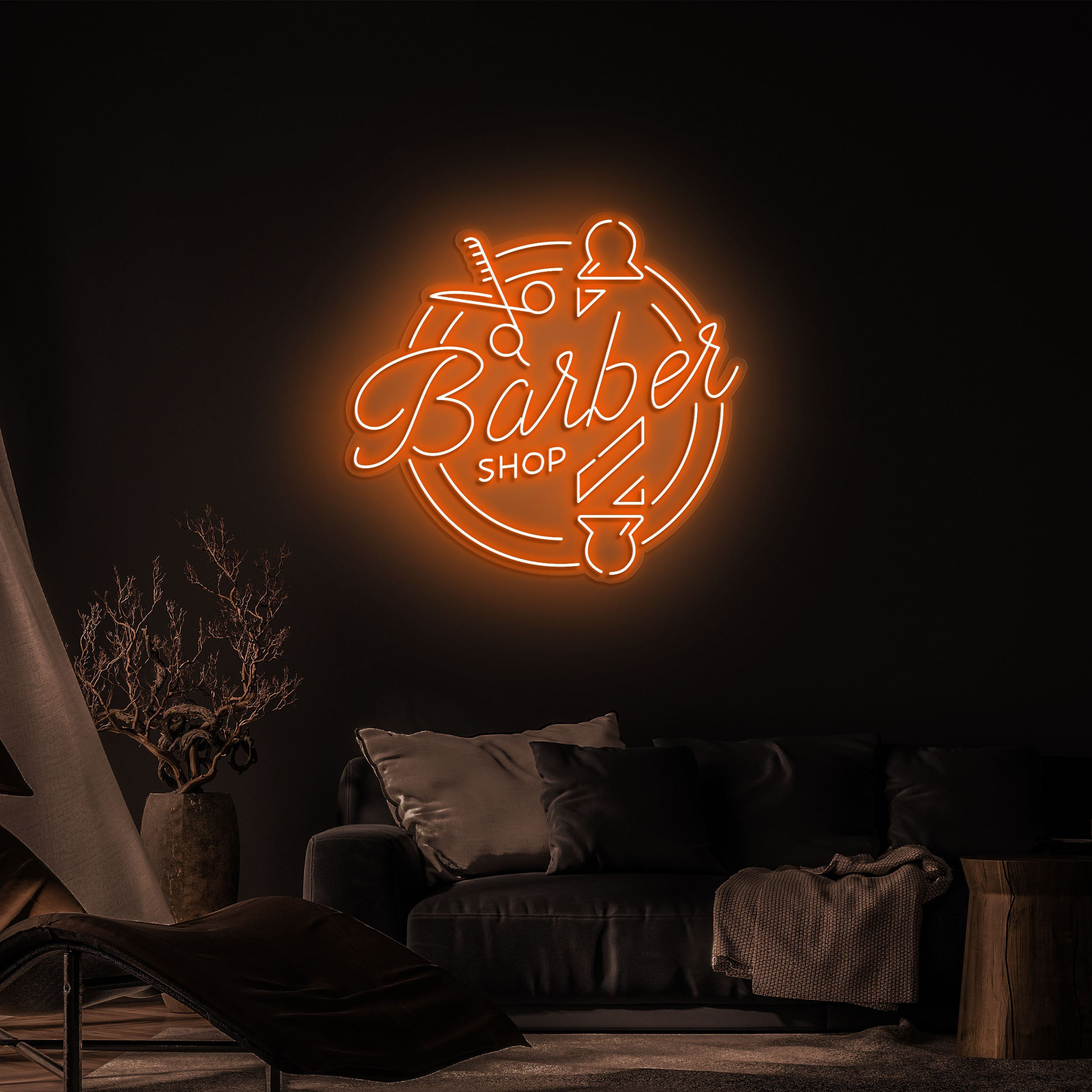 Barber Shop LED Neon Sign, Light for Salon & Barber Shops, Barber Signage, Wall Art, Shop Decor, Classic Decor for Hair Salons, Barber Shops