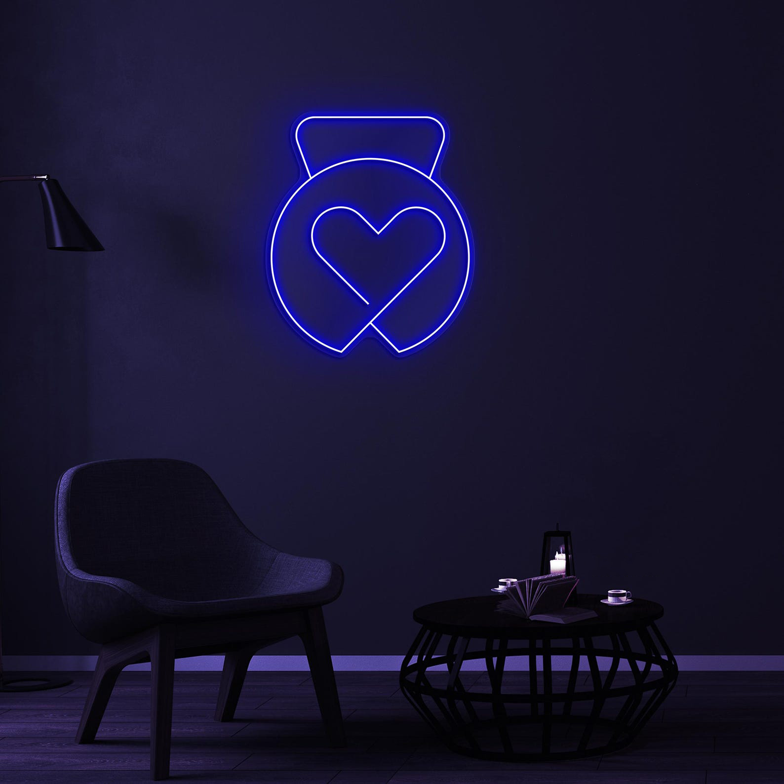 Kettlebell Neon Sign, Heart With Kettlebell Led Light, Love Wall Decor, Romantic Wall Art, Gym Neon Light, Workout Neon Sign, Gift Idea