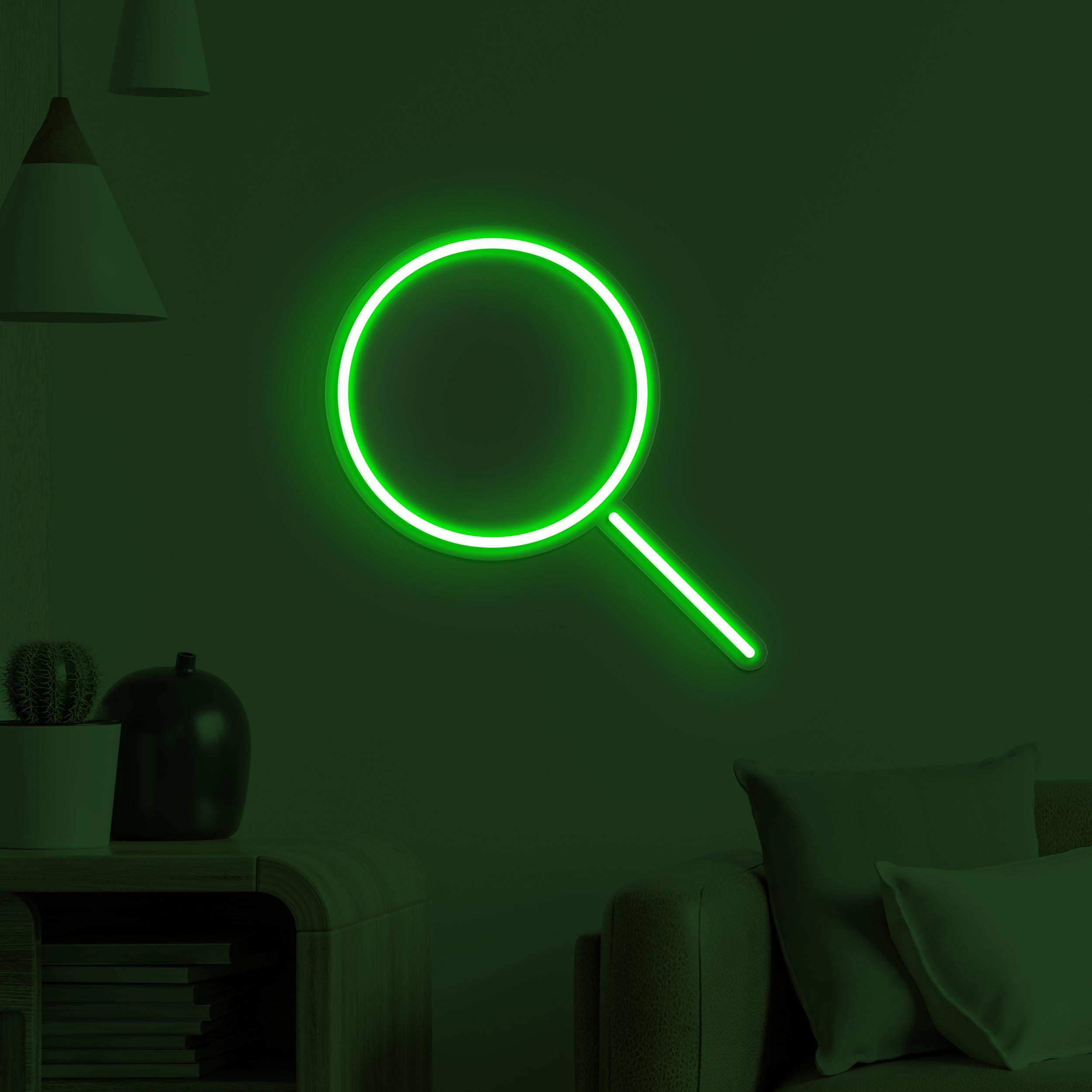 Magnifying Glass Neon Sign, Magnifying Glass LED Light, Led Wall Decor, Scientist Neon Light, Search Light Wall Art, Home Neon Decor, Gift
