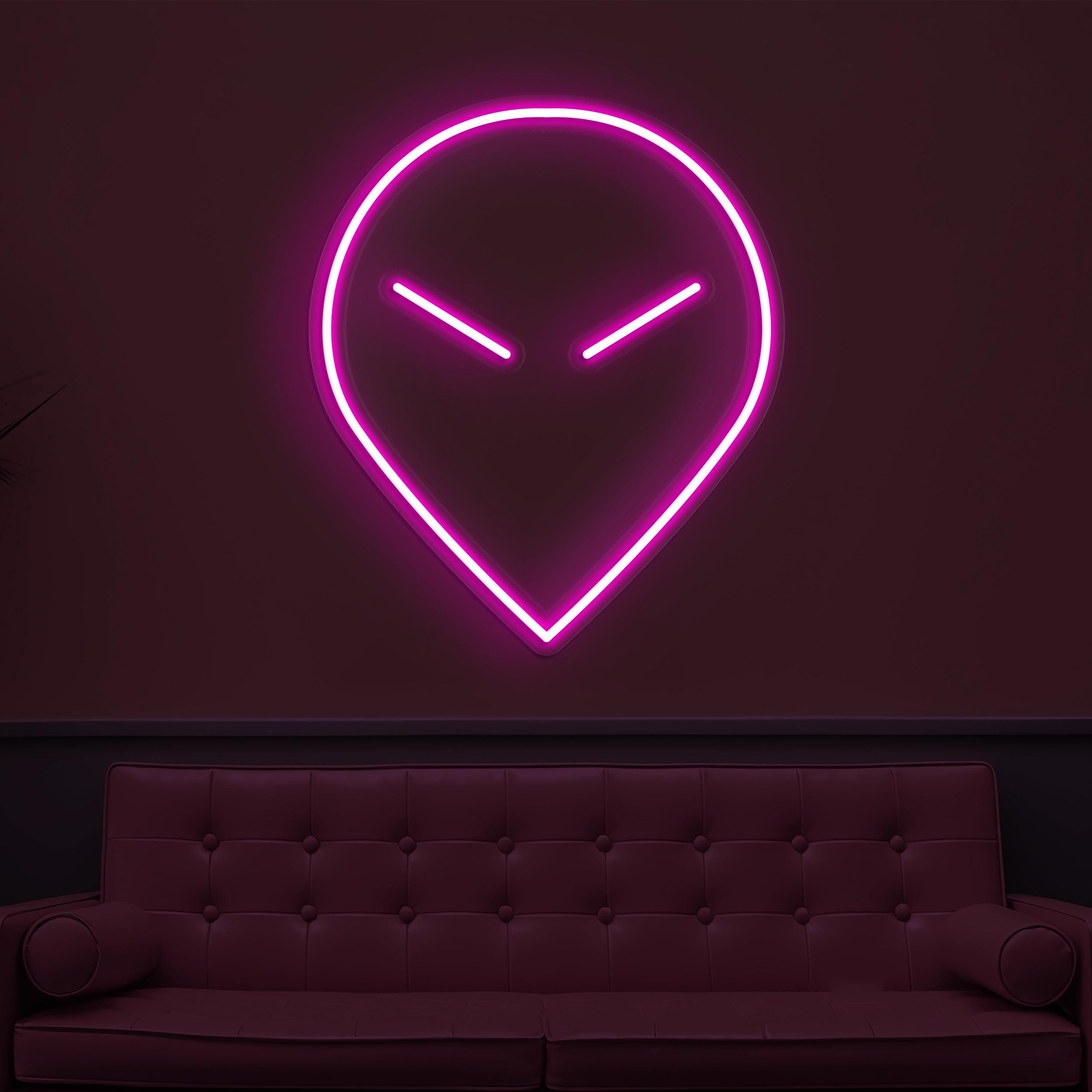Alien Face Neon Sign, Alien Face LED Light, Alien Head Wall Decor, Game Room Wall Art, Home Neon Light, Kids Room Sign, Led Neon Art, Gift