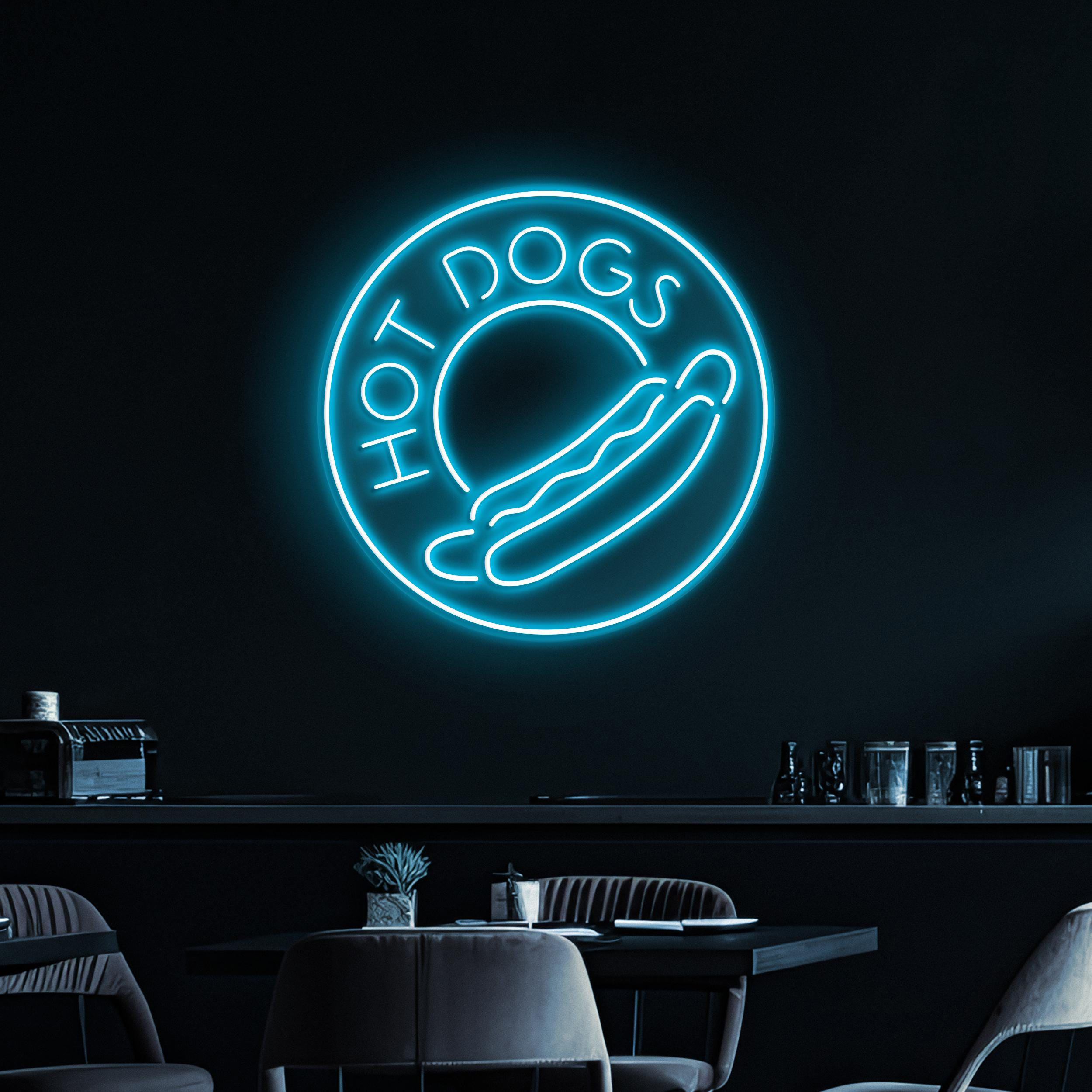 Hot Dogs Neon Sign, Hot Dogs LED Light, Hot Dogs Logo Wall Art, Fast Food Wall Decor, Food Truck Neon Light, Party Neon Decor, Kitchen Light
