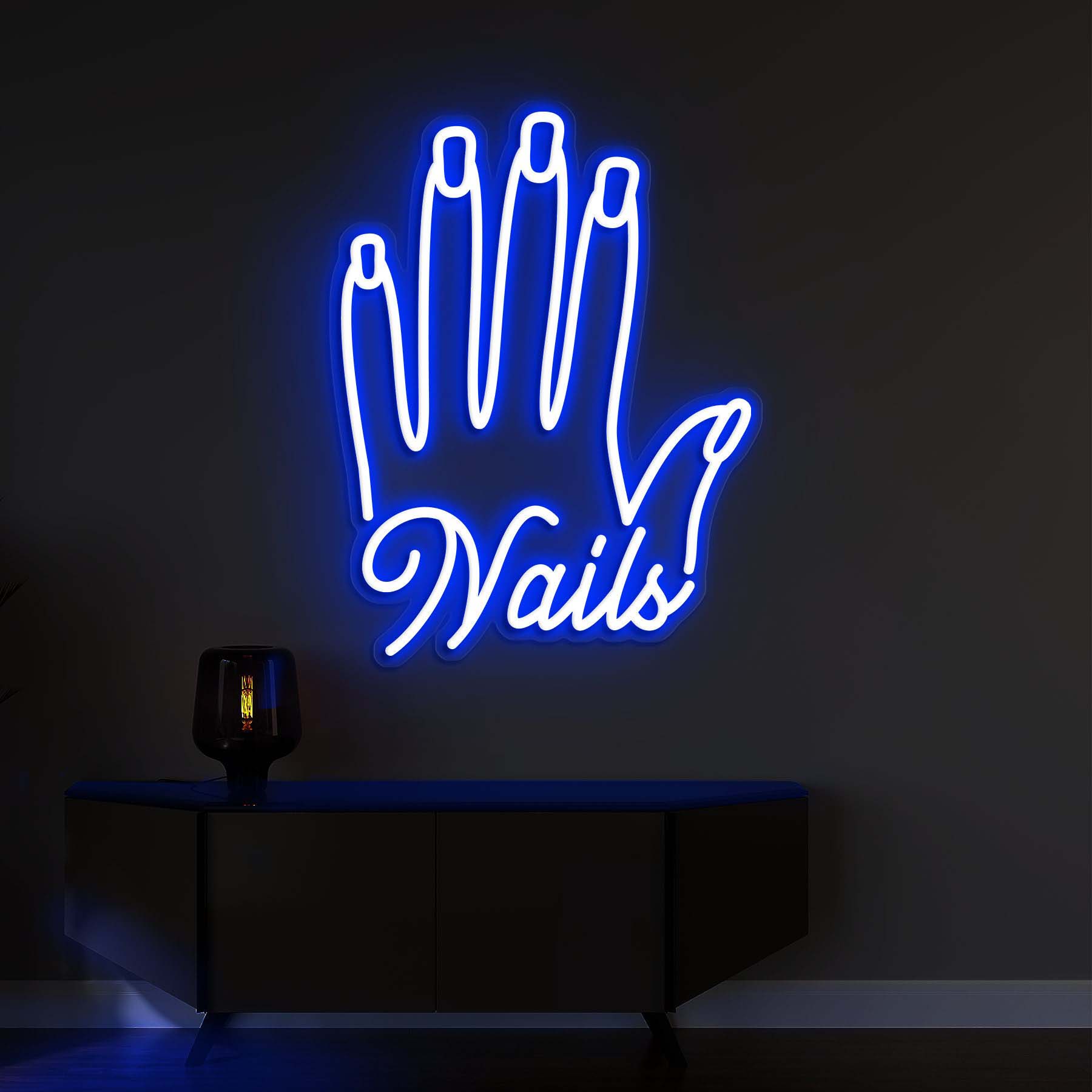 Nails Neon Sign, Nail Hand LED Neon Light, Salon and Manicure Shop Decor, Wall Decoration for Nails Beauty Salons, Neon Lamp for Shop Decor