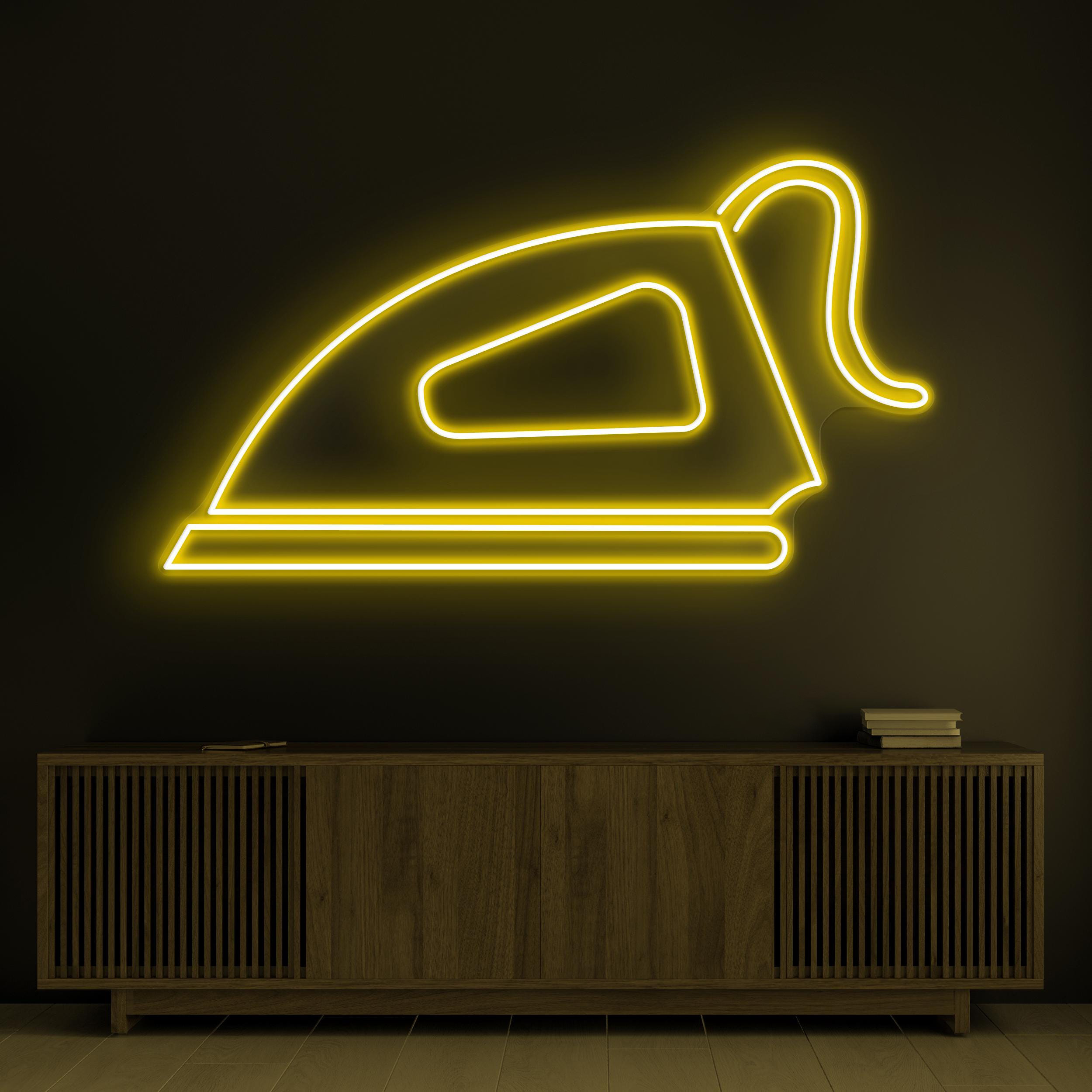 Iron Neon Sign, Electric Iron LED Light, Laundry Press Wall Decor, Electronics Shop Wall Decor, Garment Shop Neon Light, Clothing Iron Art