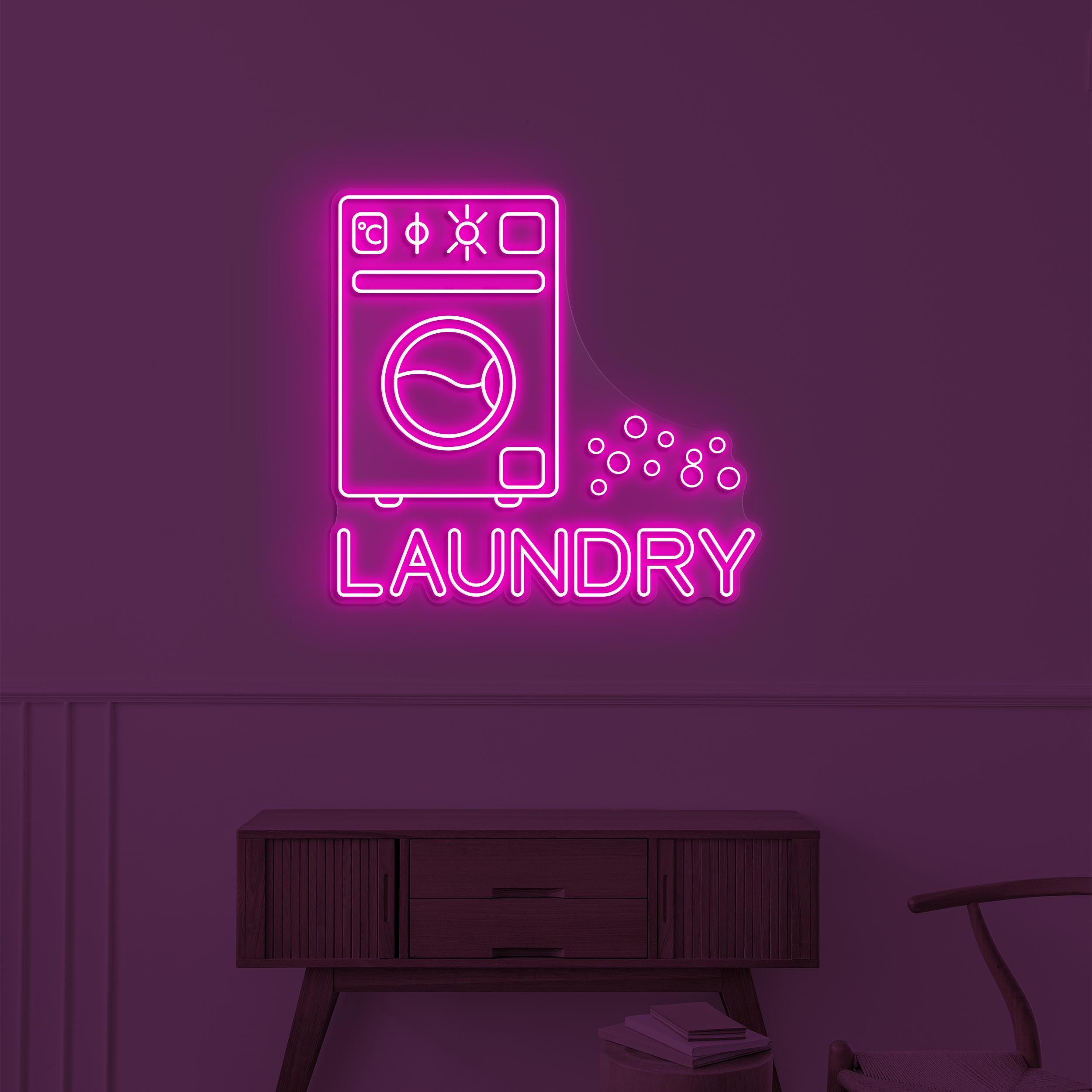 Laundry Neon Sign, Laundry Machine LED Light, Washing Machine Wall Decor, Washer Neon Light, Laundry Appliance Wall Art, Dirty Kitchen Decor