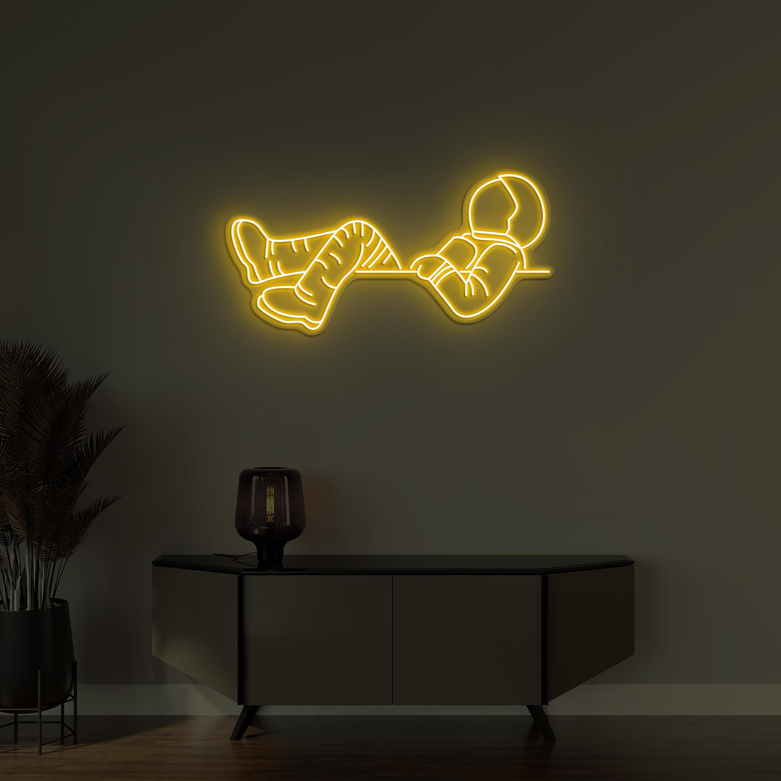 Astronaut Neon Sign, Lazy Astronaut LED Light, Lazy Spaceman Wall Decor, Custom Neon Sign, Home Wall Art, Game Room Decor, Kid Room Wall Art