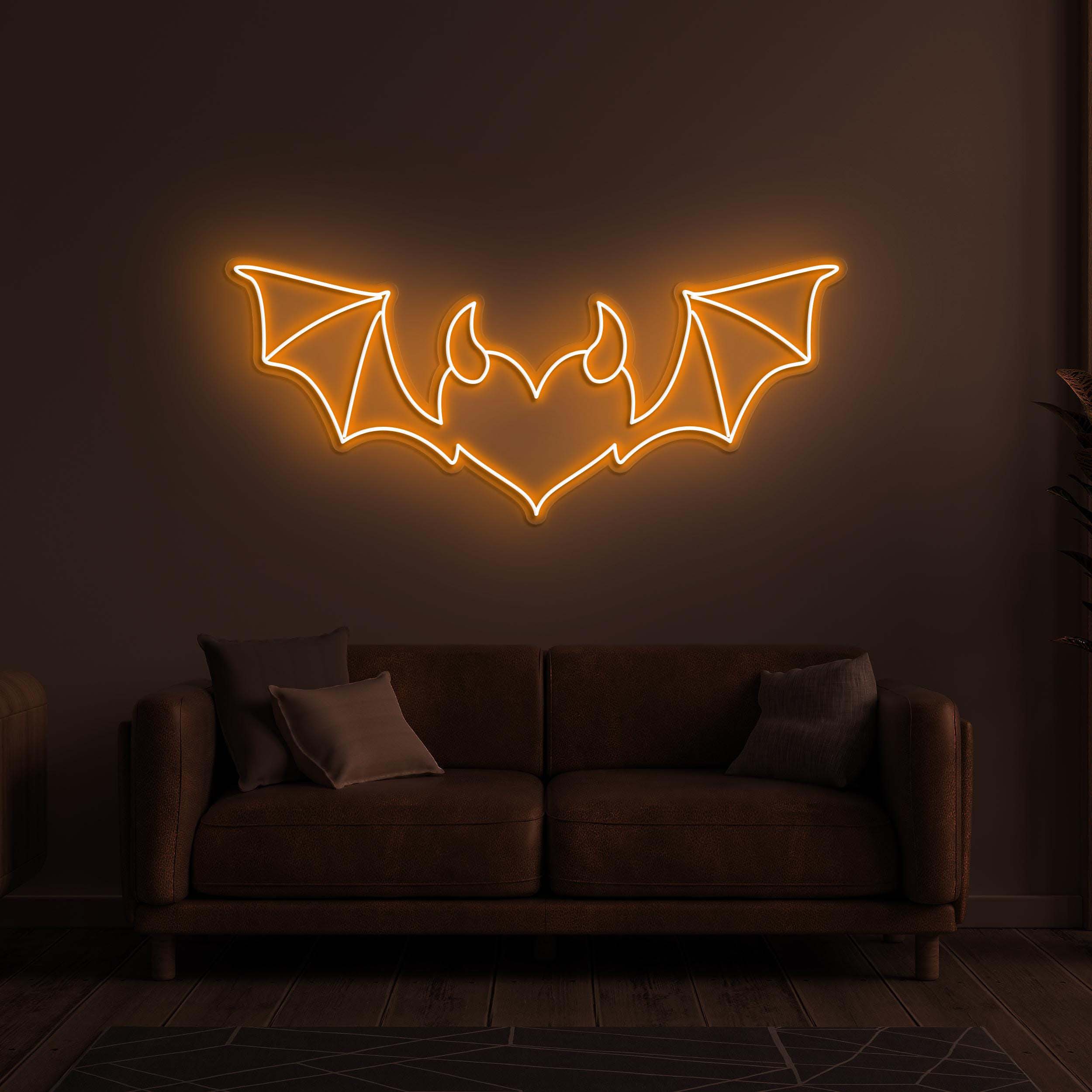 Devil Heart with Wings Neon Sign, Devil Heart with Wings LED Light, Halloween Party Decor, Demon Heart Wall Art, Decor for Home, Shop, Bar