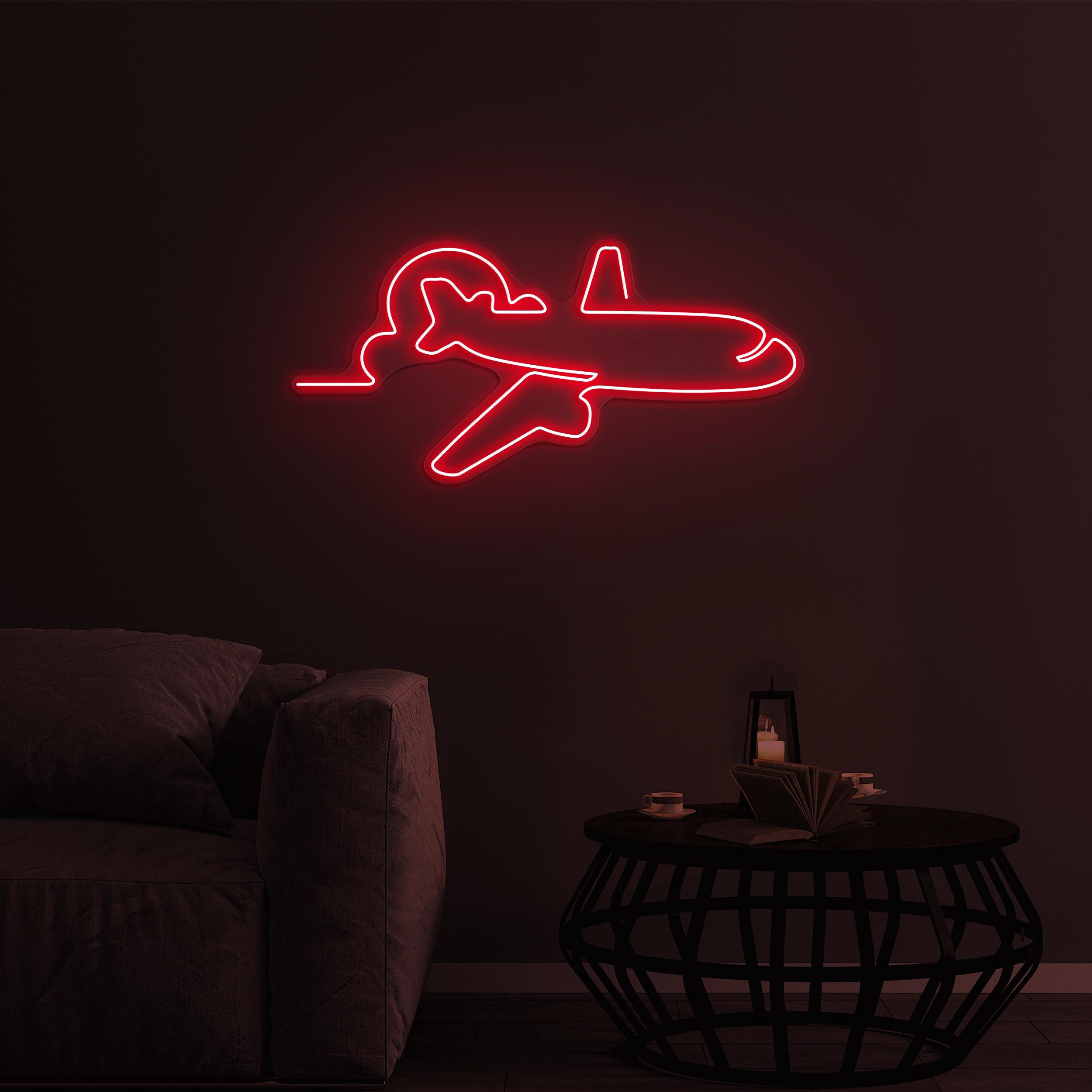 Airplane Neon Sign, Airplane LED Light, Flying High LED Neon Art, Kids Room Decor, Travel Agency Wall Decor, Aviation Sign, Flying High Sign