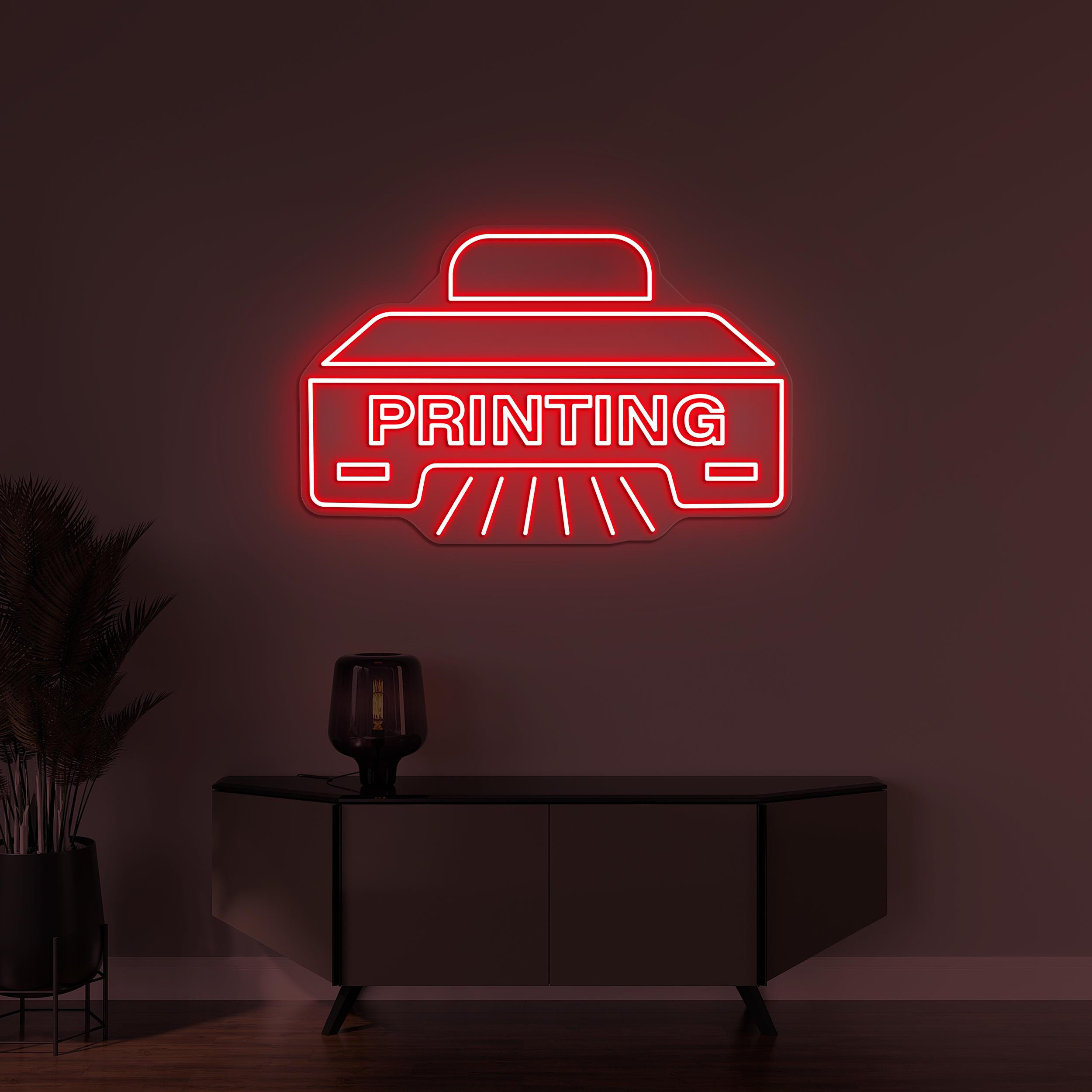 Printing Neon Sign, Printing LED Light, Printer Wall Decor, Photostat Shop Wall Art, Office Room Decor, Personalized Wall Art, Office Decor