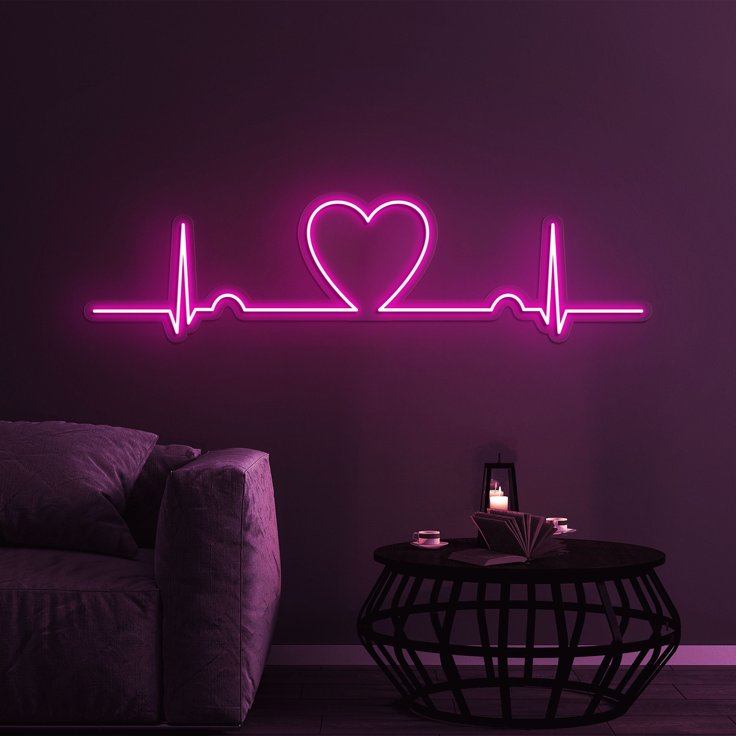 Heart Beat Neon Sign, Heart LED Neon Wall Decor for Bedroom, Heartbeat Pulse LED Light, Birthday Gift, Neon Wall Art for Bedroom Decor