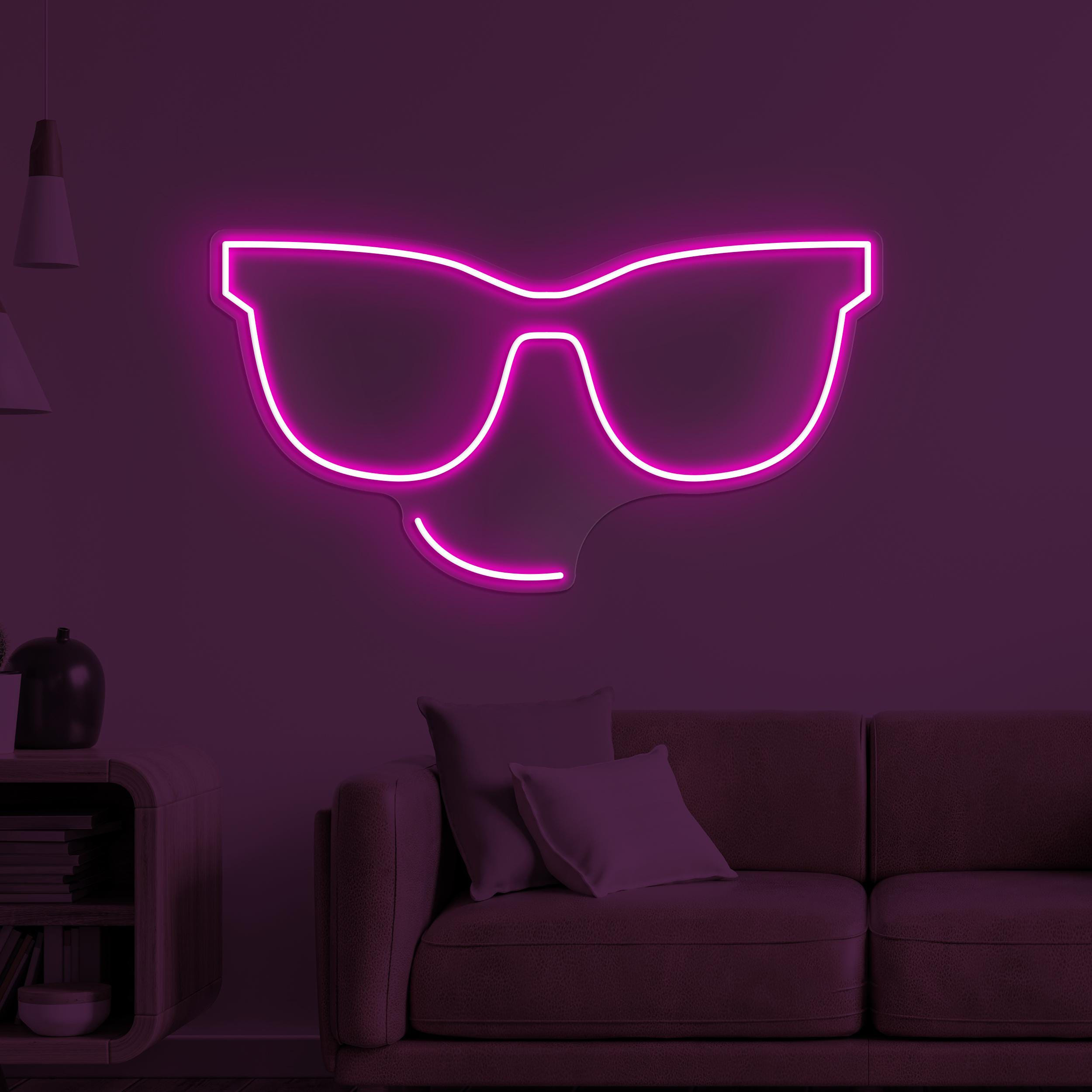 Glasses Neon Sign, Glasses LED Light, Glasses Emoji Wall Decor, Shades Wall Art, Sunglasses Shop Neon Light, Led Neon Wall Decor, Gift Idea