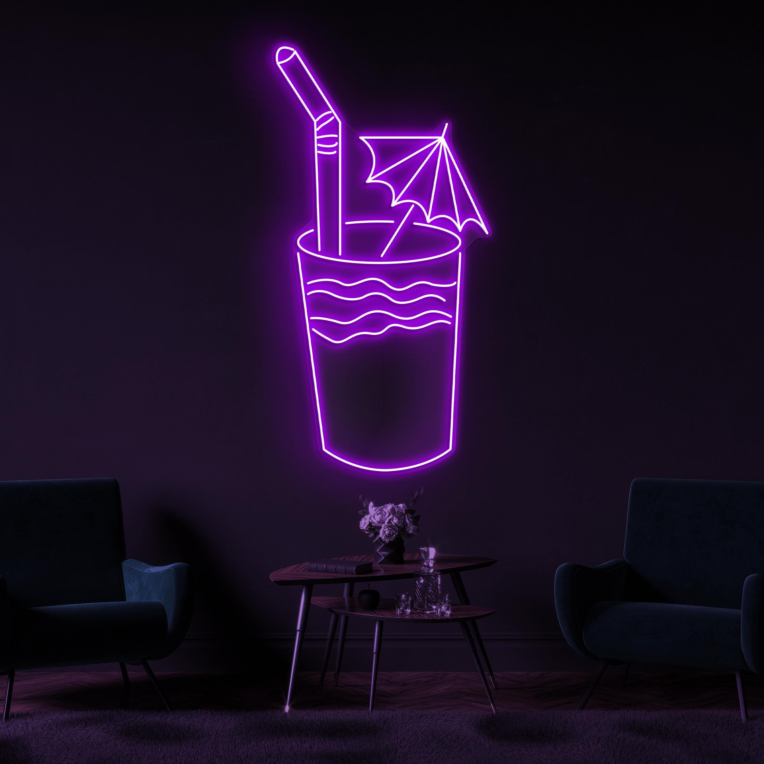 Cocktail Neon Sign, Cocktail LED Light, Party Wall Decor, Drink Corner Wall Art, Bar and Cafe Neon Light, Beach Neon Sign, Summer Neon Decor