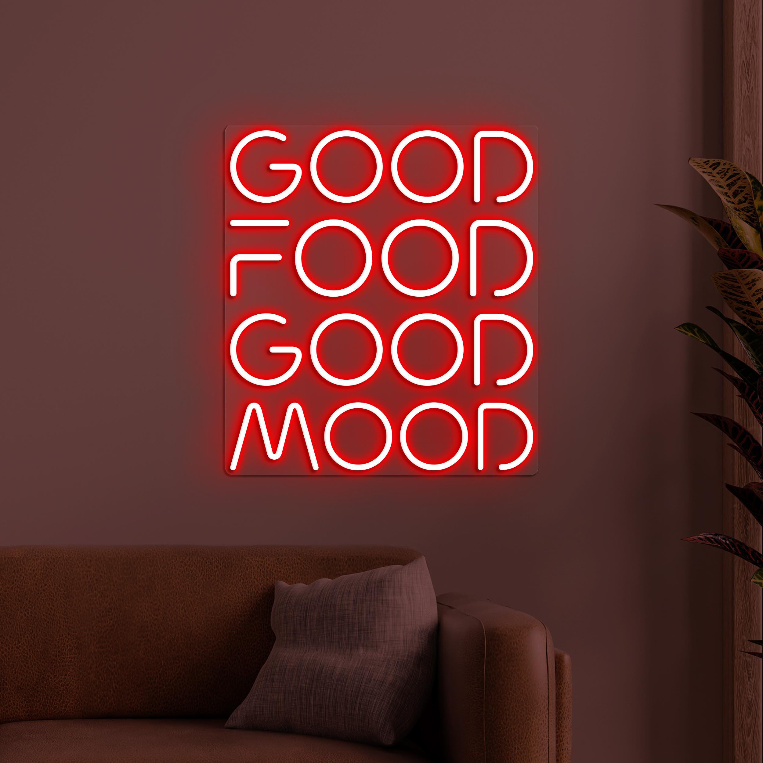 Good Food Good Mood Neon Sign, Good Food Good Mood LED Light, Food Business Sign, Kitchen Wall Decor, Party Wall Art, Bar & Cafe Neon Light