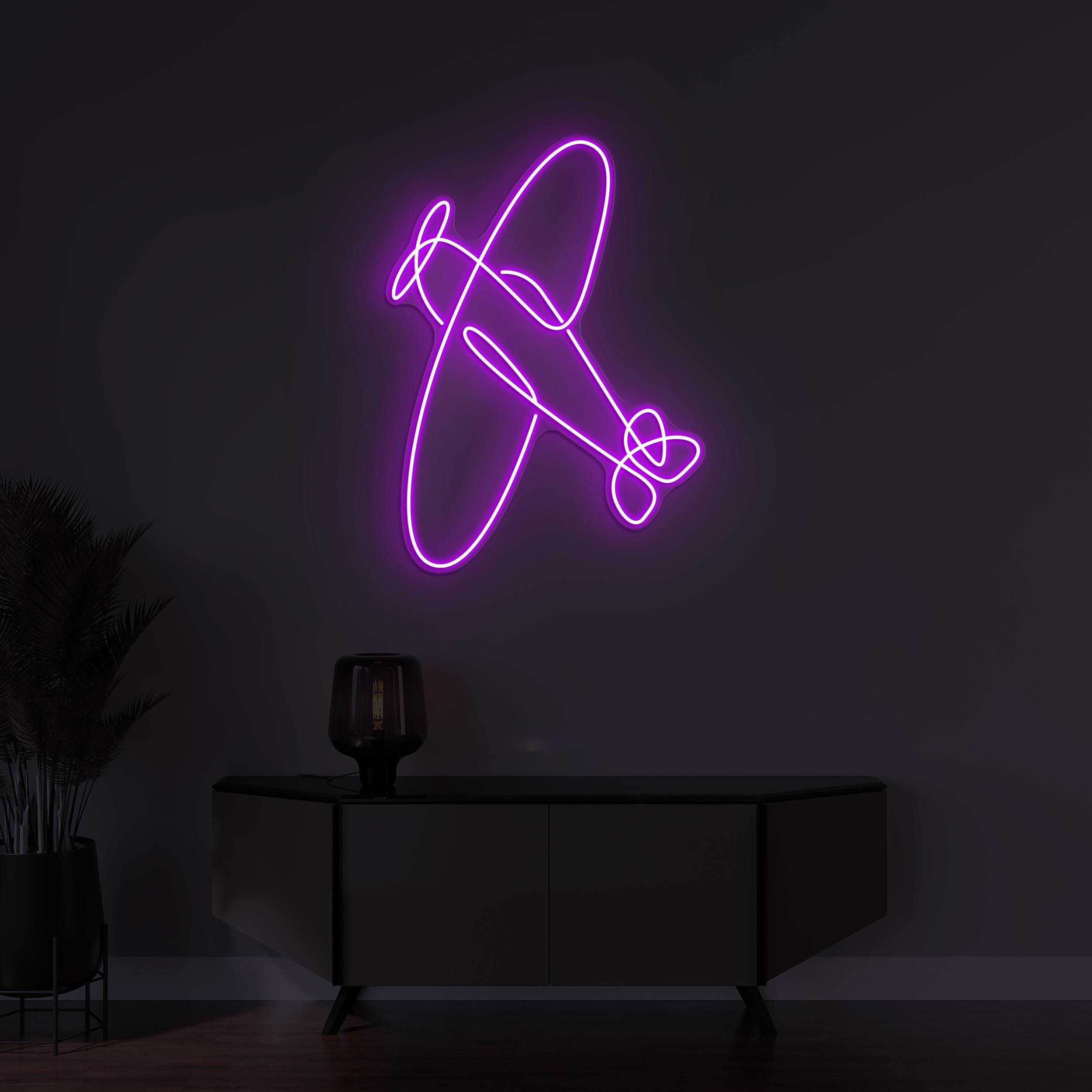 Airplane Neon Sign, Aircraft LED Light, Airplane LED Neon Art, Kids Room Decor, Take Off Neon, Flying High Sign, Travel Agency Led Wall Art