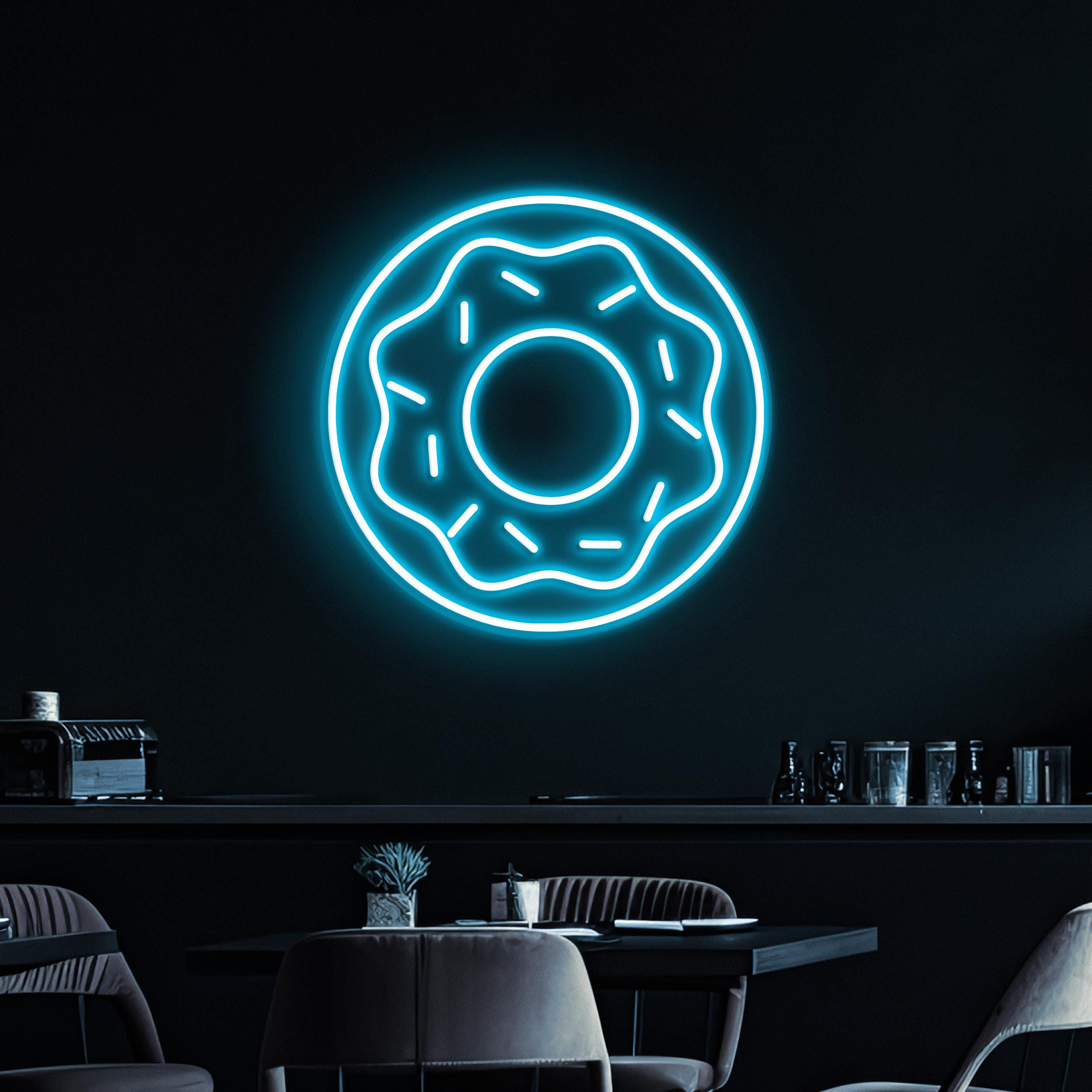 Donut Neon Sign, Donut LED Light, Donut Cafe Wall Decor, Yummy Donut Wall Art, Home Wall Light, Cafe and bar Neon Light, Kitchen Wall Decor