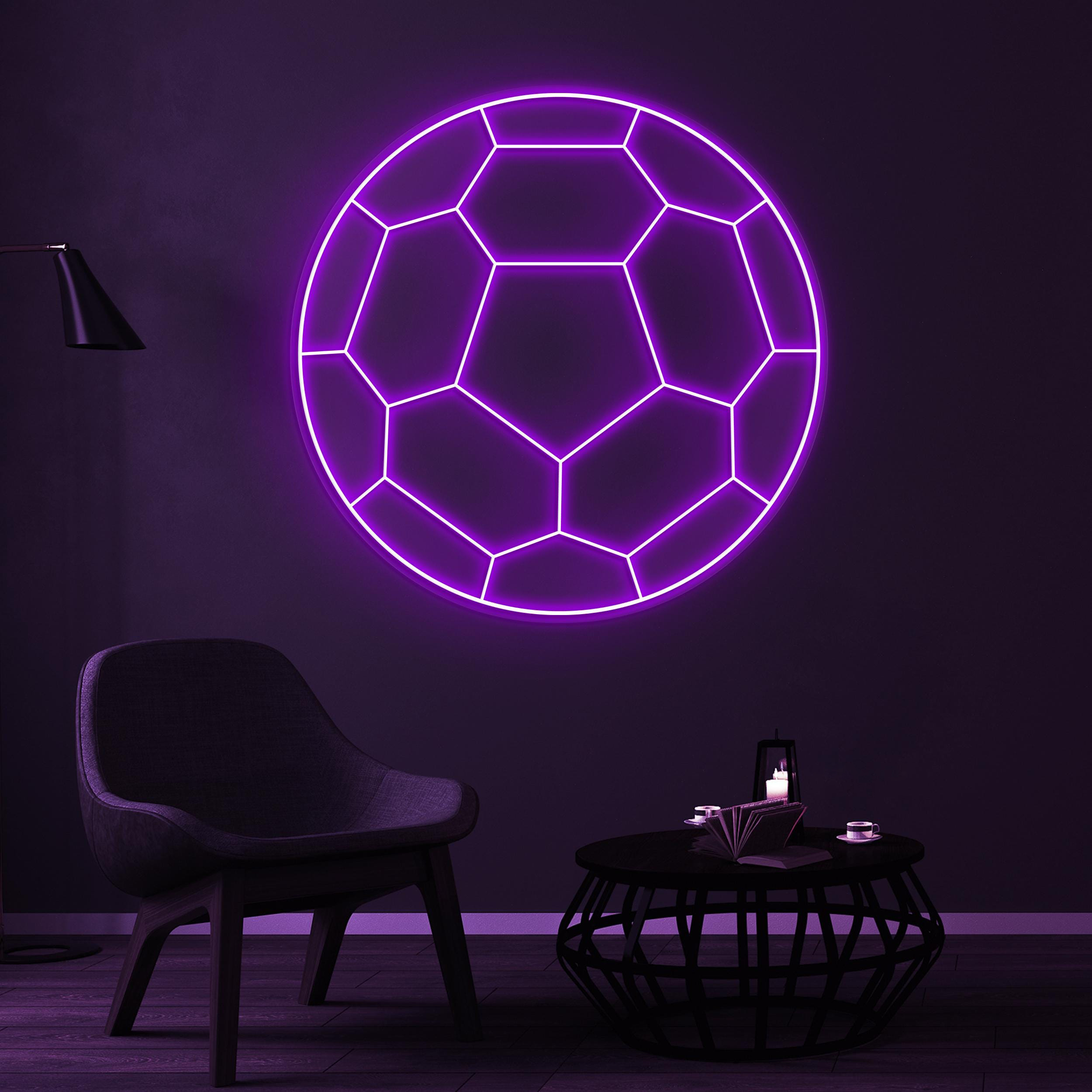 Soccer Ball Neon Sign, Soccer Ball LED Light, Football Lover Wall Art, Football Club Led Sign, Sports Shop Wall Decor, Game Room Neon Light