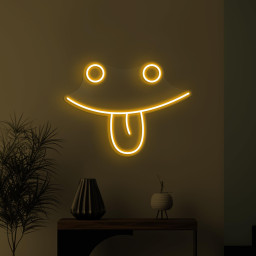 Smiley Face Neon Sign, Smiley Face Emoji LED Light, Tongue Out Wall Decor, Silly Face Wall Art, Kids Room Neon Light, Happy Face Led Sign