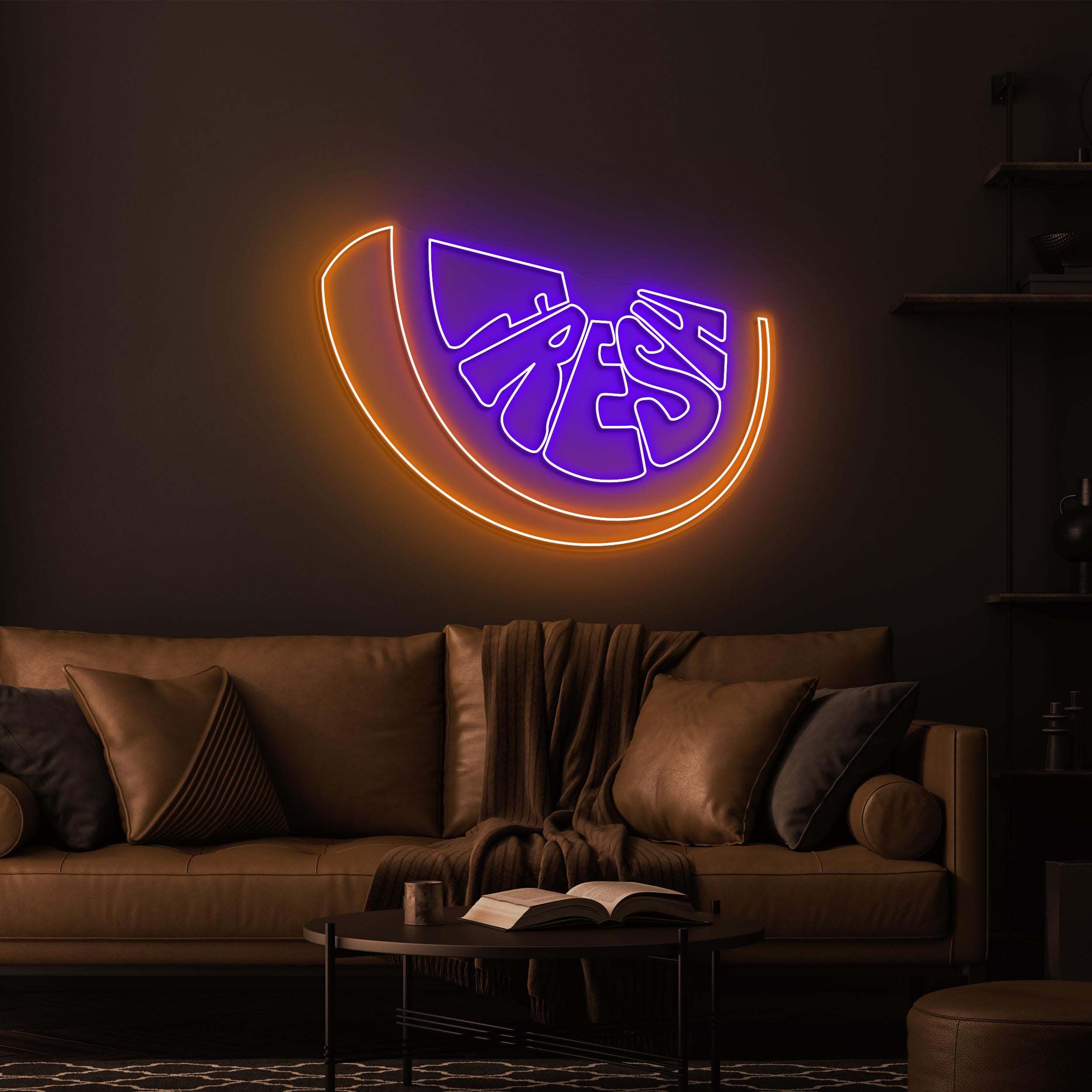 Fresh Lemon Neon Sign, Orange & Lemon LED Light, Citrus Neon Sign, Fruit Neon Art, Lemon Wall Decor, Fruit LED Light, Kitchen Decor, Gift