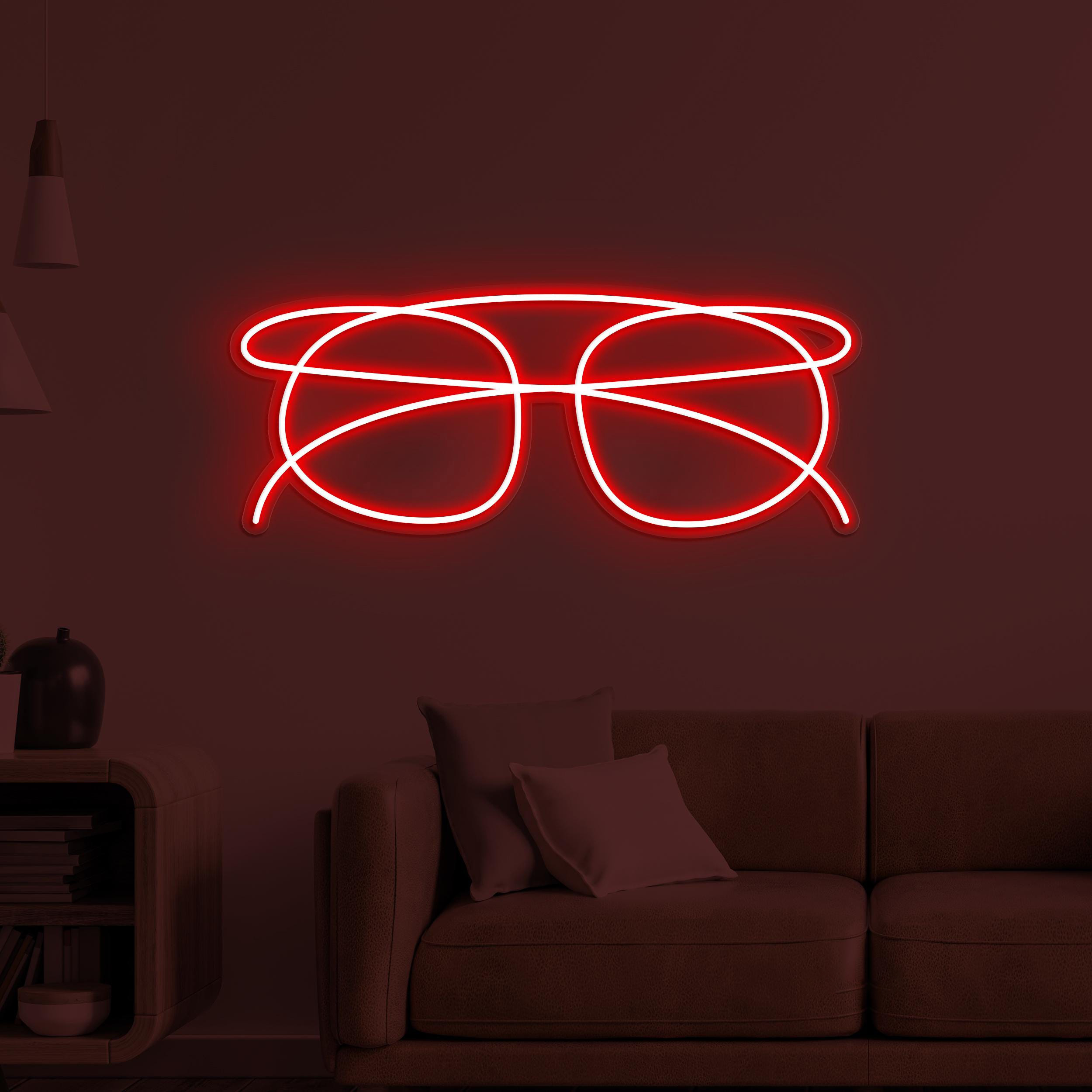 Glasses Neon Sign, Glasses LED Light, Optical Wall Decor, Led Wall Art, Fashion Room Neon Light, Optometrist Led Sign, Sunglasses Art, Gift