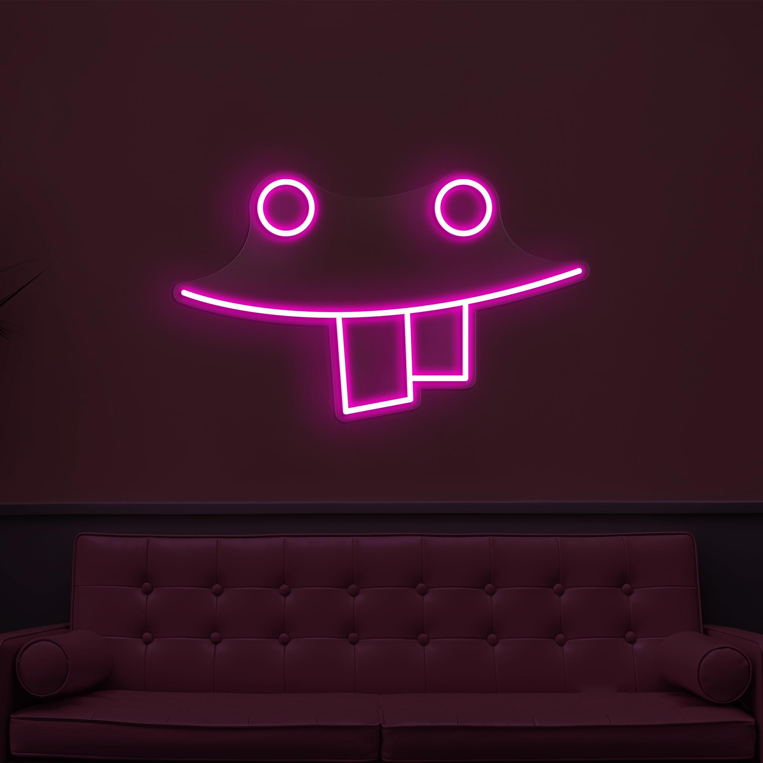 Funny Face Neon Sign, Funny Face LED Light, Teeth Emoji Wall Decor, Party Wall Art, Nursery Room Neon Light, Cafe and Bar Pub Wall Light