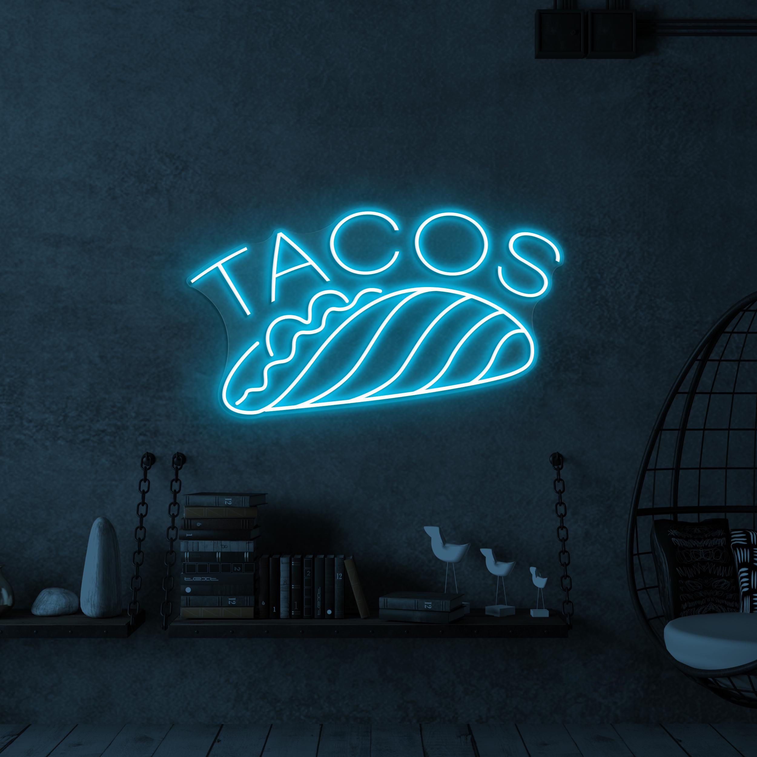 Taco Neon Sign, Taco LED Light, Restaurant Wall Decor, Street Food Wall Art, Fast Food Led Sign, Mexican Food Neon Sign, Mexican Taco Art
