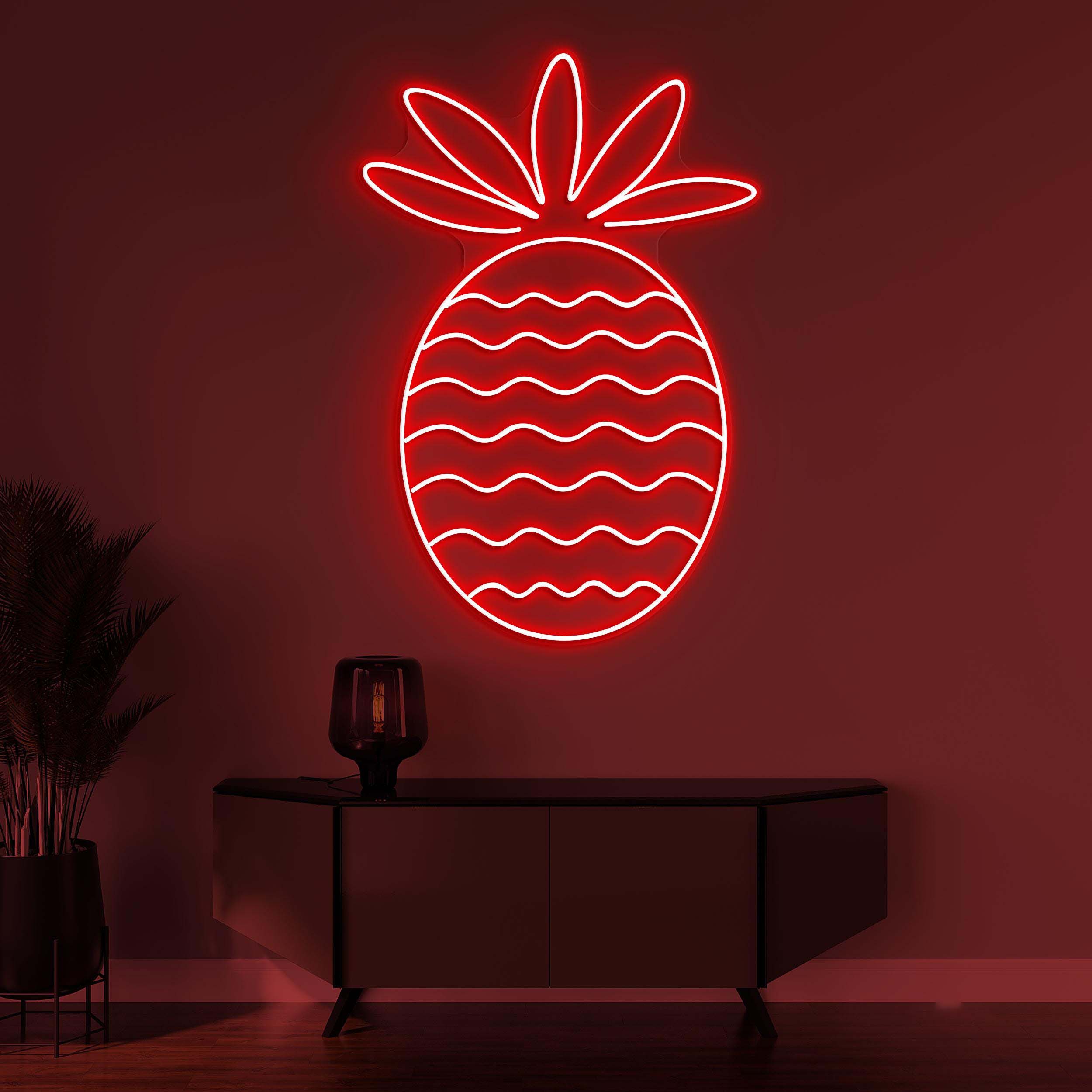 Pineapple Neon Sign, Pineapple LED Light, Fruit Shop Wall Decor, Pineapple Surf Wall Art, Cafe And Bar Neon Light, Personalized Neon Sign