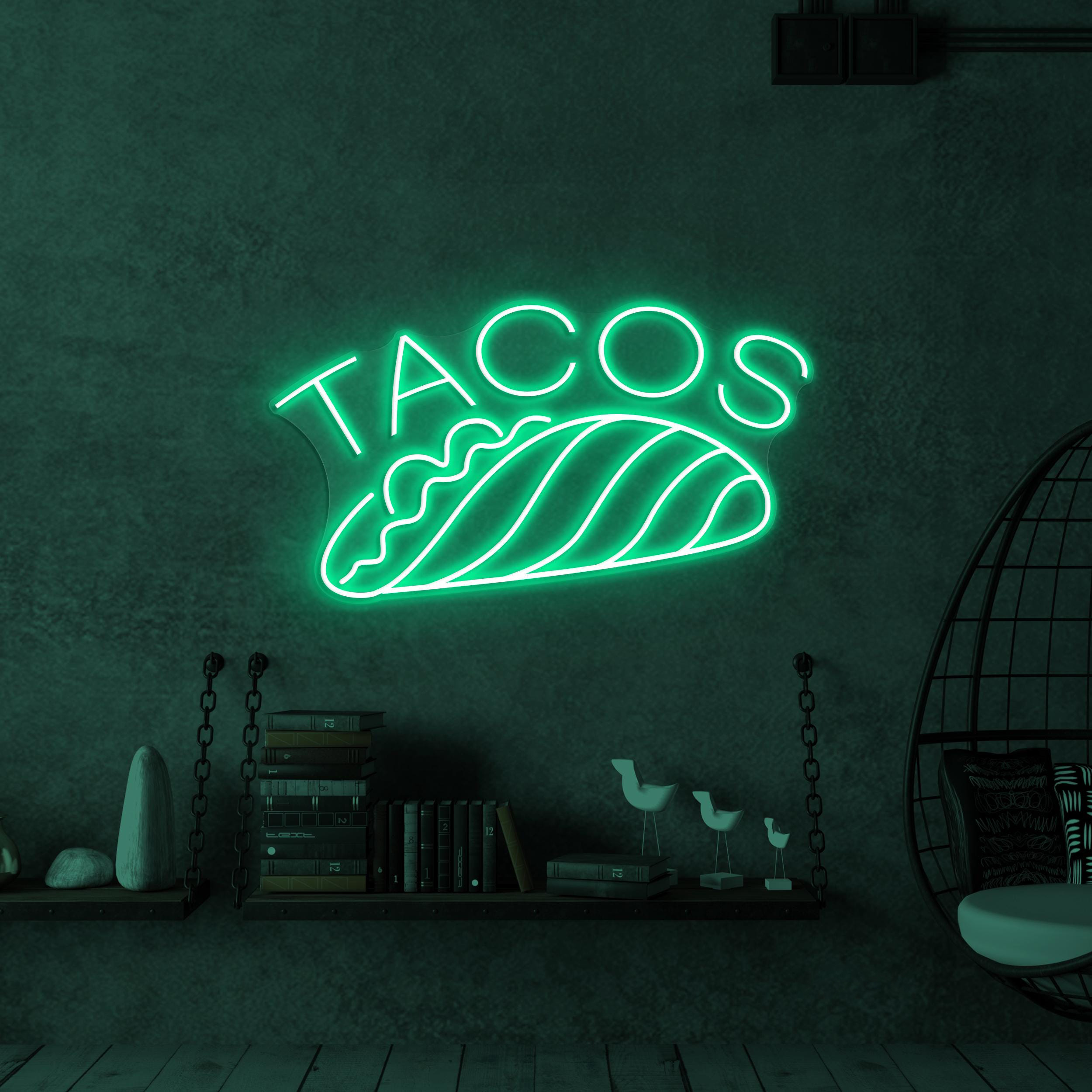 Taco Neon Sign, Taco LED Light, Restaurant Wall Decor, Street Food Wall Art, Fast Food Led Sign, Mexican Food Neon Sign, Mexican Taco Art