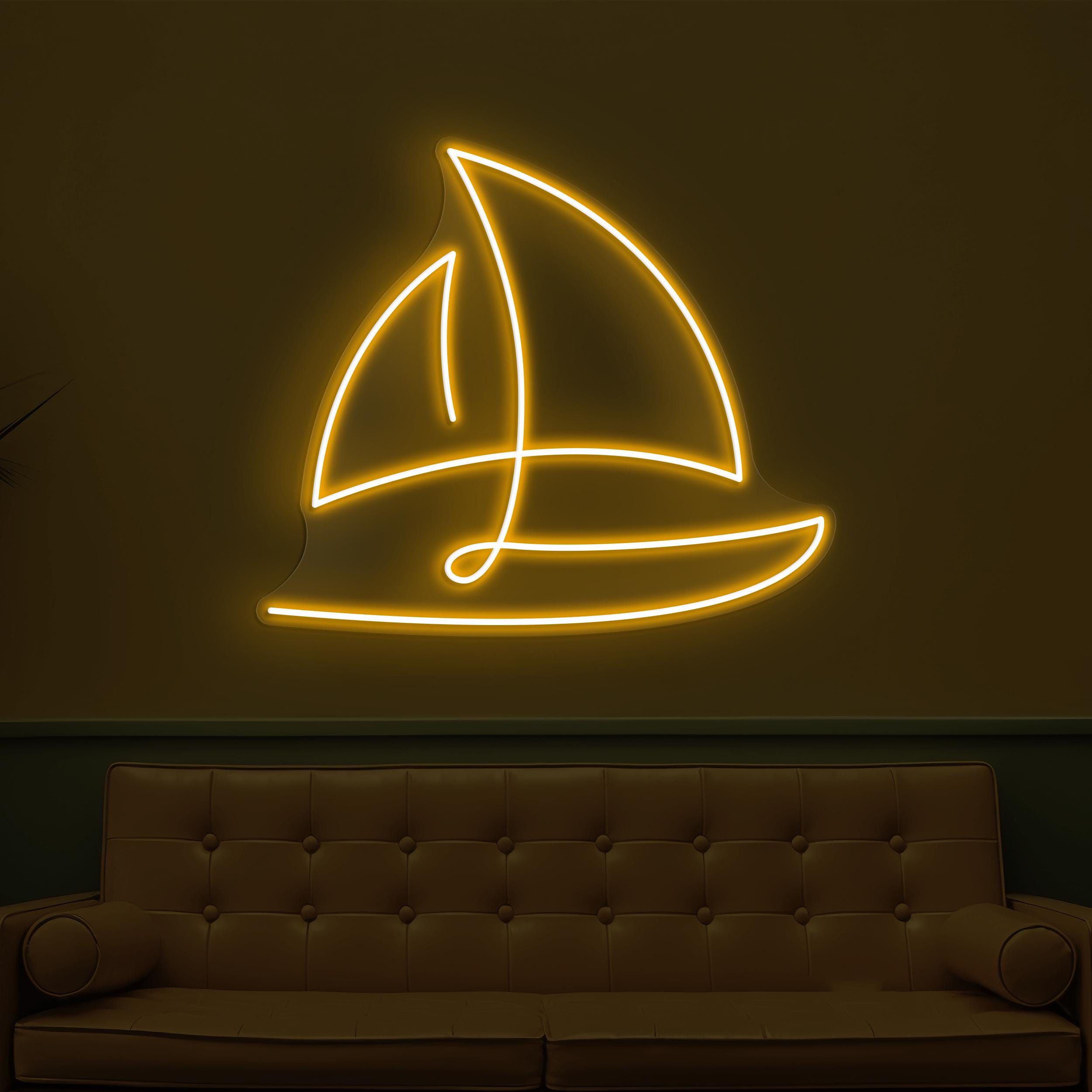 Sailboat Neon Sign, Sailboat LED Light, Sea Sailboat LED Neon Art, Kids Room Wall Decor, Ocean Neon Light, Beach Bar Led Sign, Ocean Lover