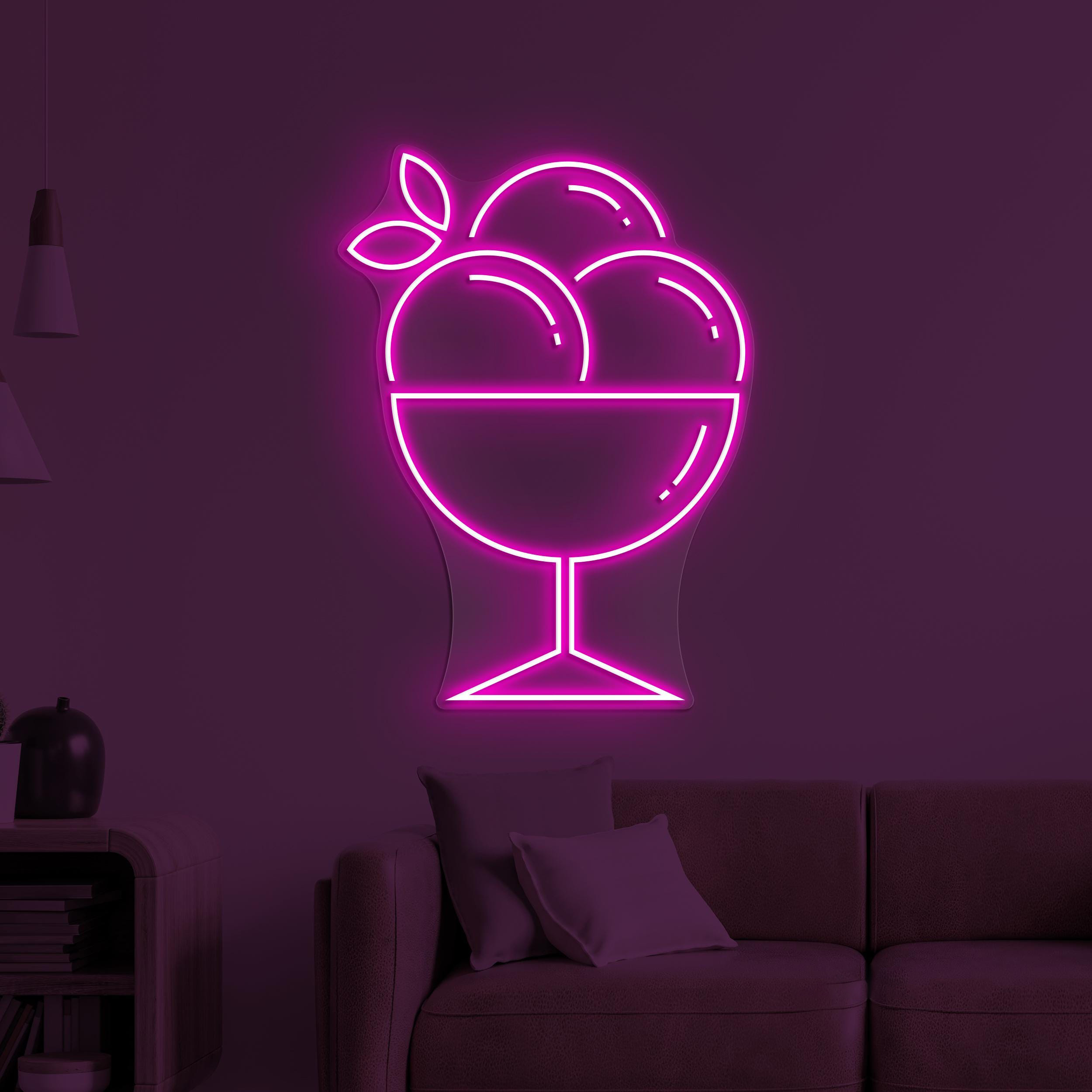 Ice Cream Neon Sign, Ice Cream Sundae LED Light, Ice Cream Shop Decor, Ice Cream Lover Wall Art, Ice Cream Shop Neon Sign, Sweet Treat Light