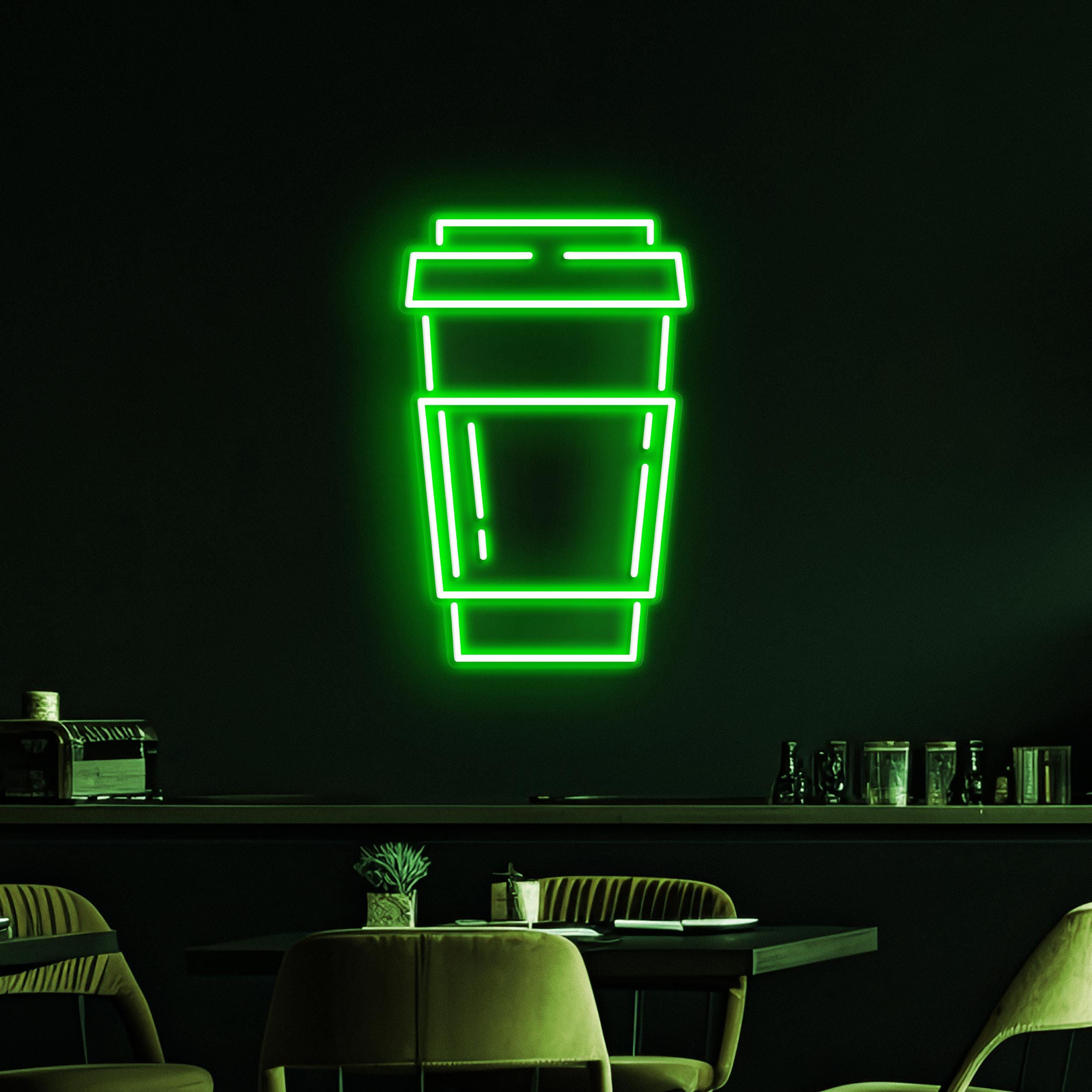 Coffee Cup Neon Sign, Coffee Cup LED Light, Coffee Shop Wall Art, Cafe and Bar Neon Light, Kitchen Wall Decor, Takeaway Coffee Neon Art