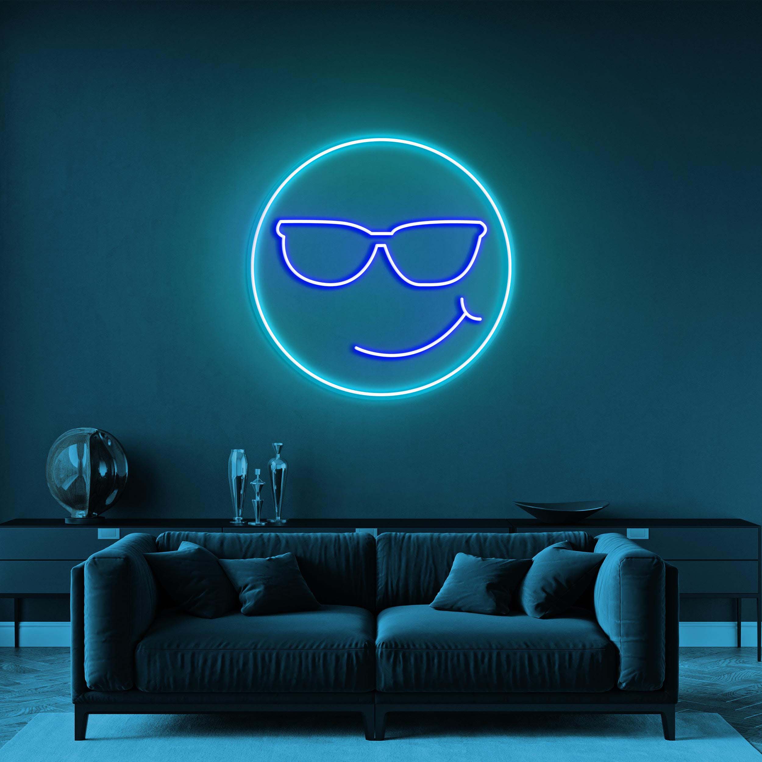 Smiley Face Neon Sign, Smiley Face With Glasses LED Light, Smiley Face LED Neon Art, Decor for Kids Room, Wedding & Birthday Party, Gift