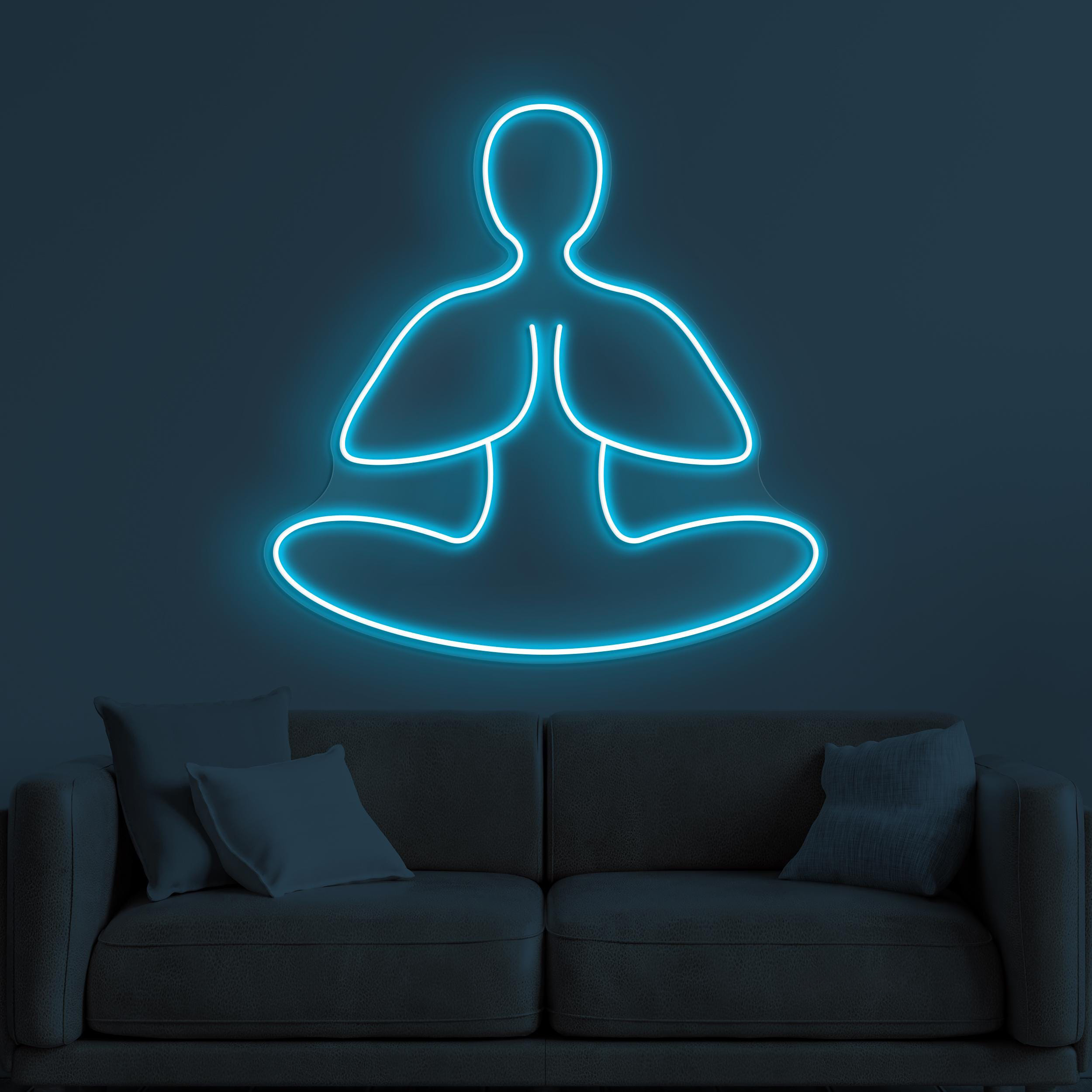 Yoga Neon Sign, Yoga LED Light, Fitness Room Wall Decor, Boy Room Wall Art, Gift For Yoga Lover, Gym Neon Light, Workout Studio Led Sign