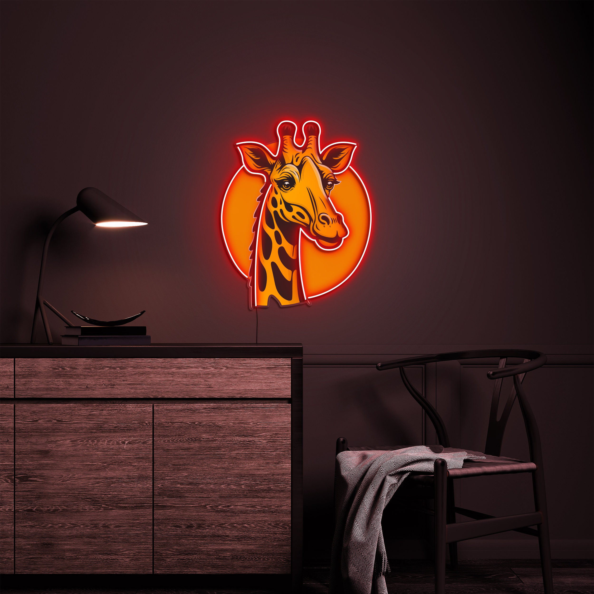 Giraffe Neon Sign, LED Giraffe Light for Kids Room Decor, Giraffe LED Neon Sign, Cute Giraffe Decor,Gift Idea for Children's Room or Nursery
