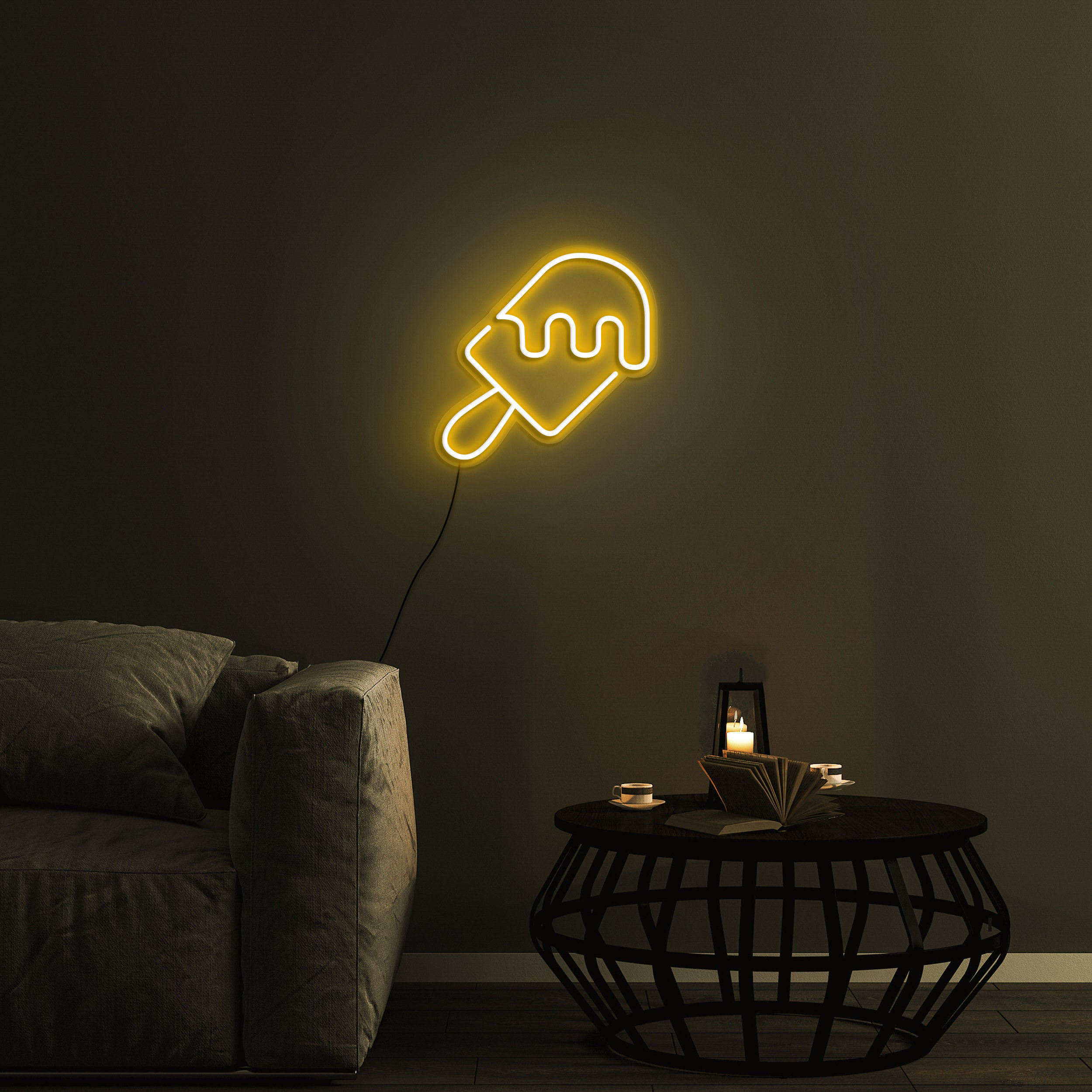 Popsicle Neon Sign, Ice Pop LED Light, USB Powered Bedroom Decor, Wall Art for Coffee Shop, Restaurant, Home, Desktop Decoration, Gift Idea