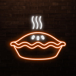 Pie Neon Sign, Apple Pie LED Light, Dessert Neon Light, Bakery Wall Decor, Pie Kitchen Wall Art, Cafe & Bar Neon Light, Cake Store Wall Sign