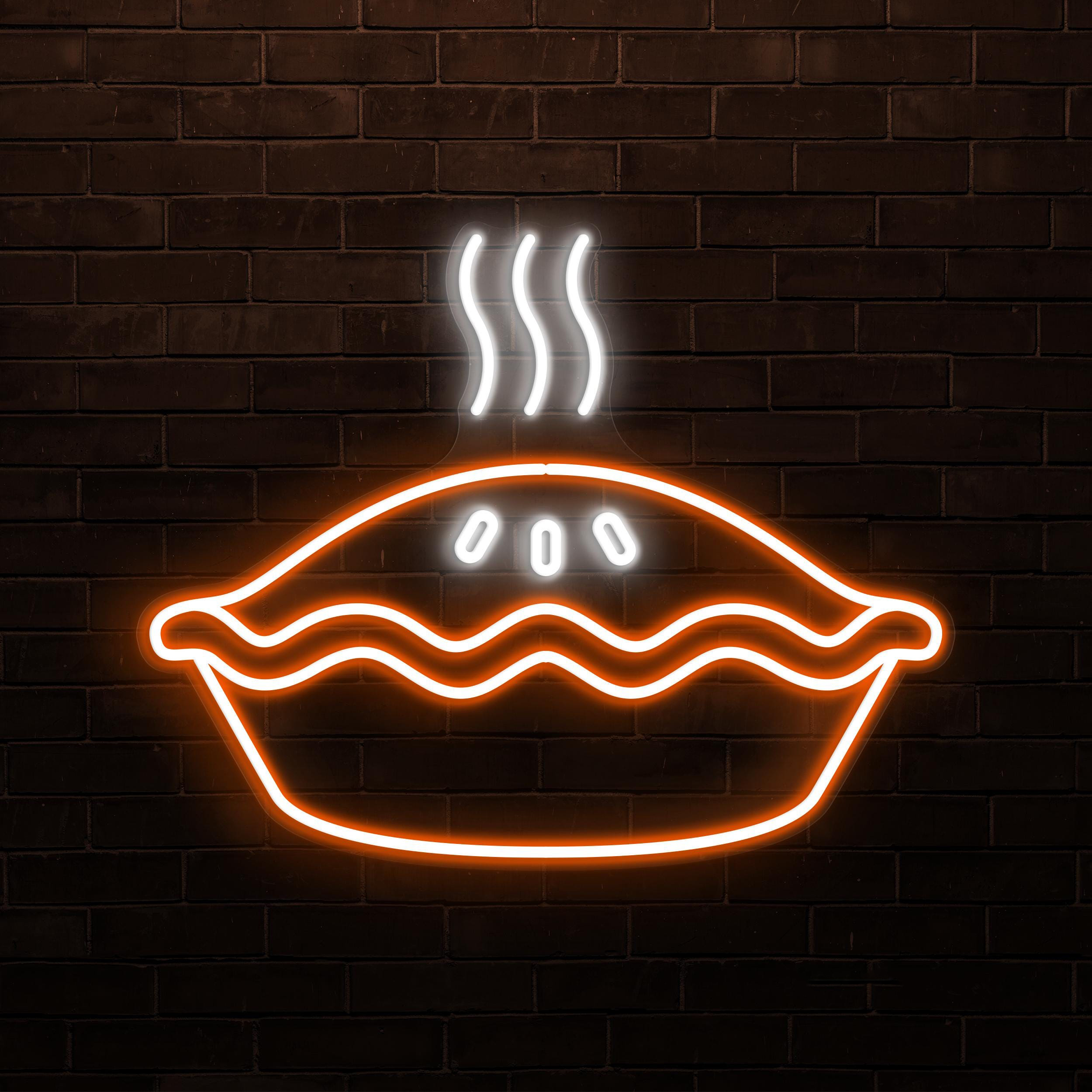 Pie Neon Sign, Apple Pie LED Light, Dessert Neon Light, Bakery Wall Decor, Pie Kitchen Wall Art, Cafe & Bar Neon Light, Cake Store Wall Sign