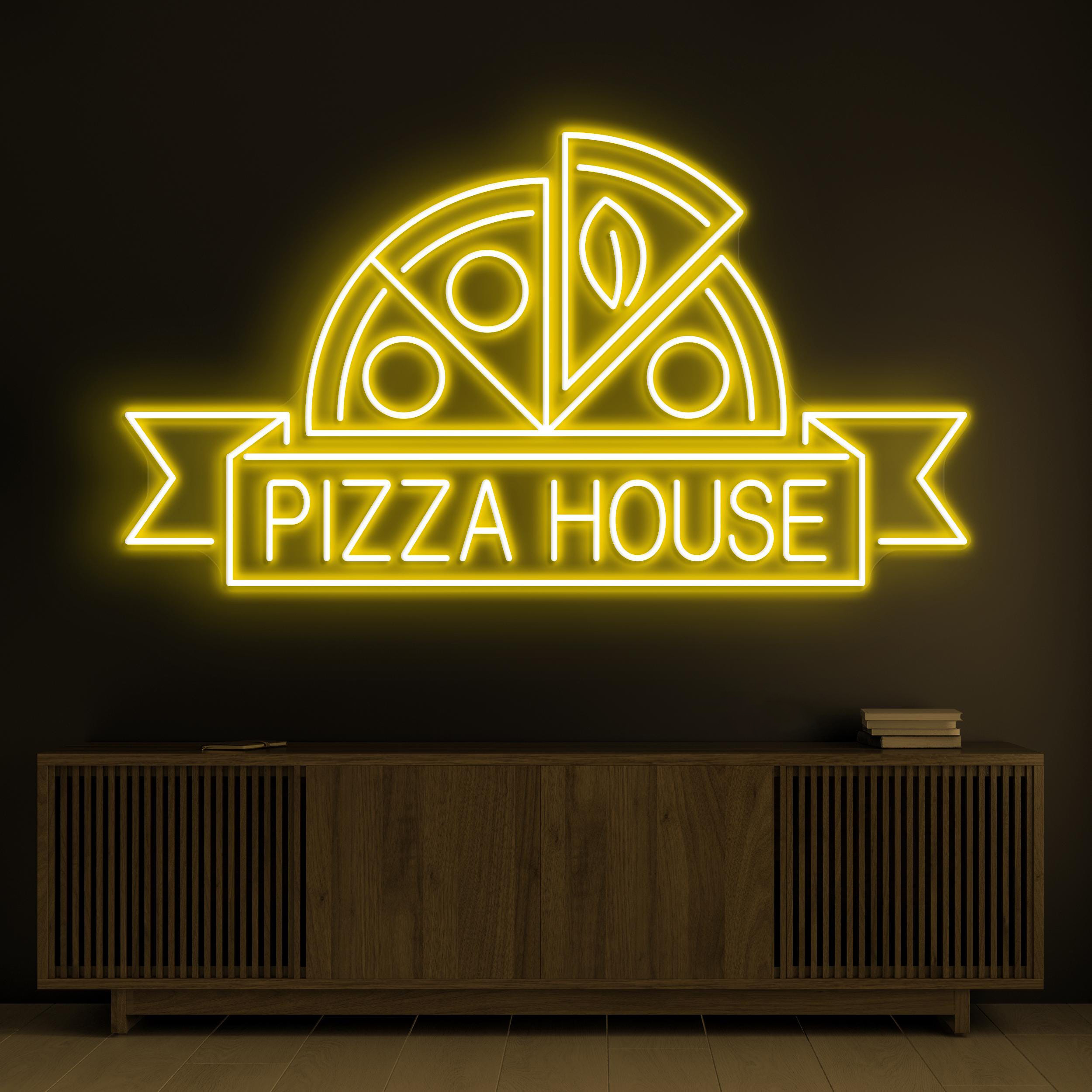 Pizza House Neon Sign, Pizza House LED Light, Pizza Slice Wall Decor, Fast Food Restaurant Art, Italian Food Neon Sign, Pizza Shop Decor