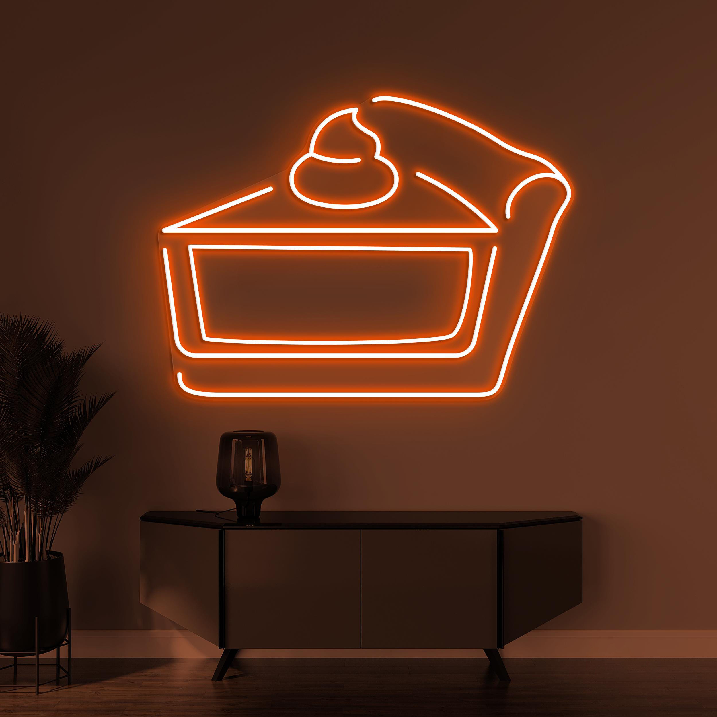 Cake Slice Neon Sign, Cake Slice LED Light, Birthday Cake Wall Decor, Dessert Time Wall Art, Pie Neon Sign, Kitchen Decor, Cake Shop Light