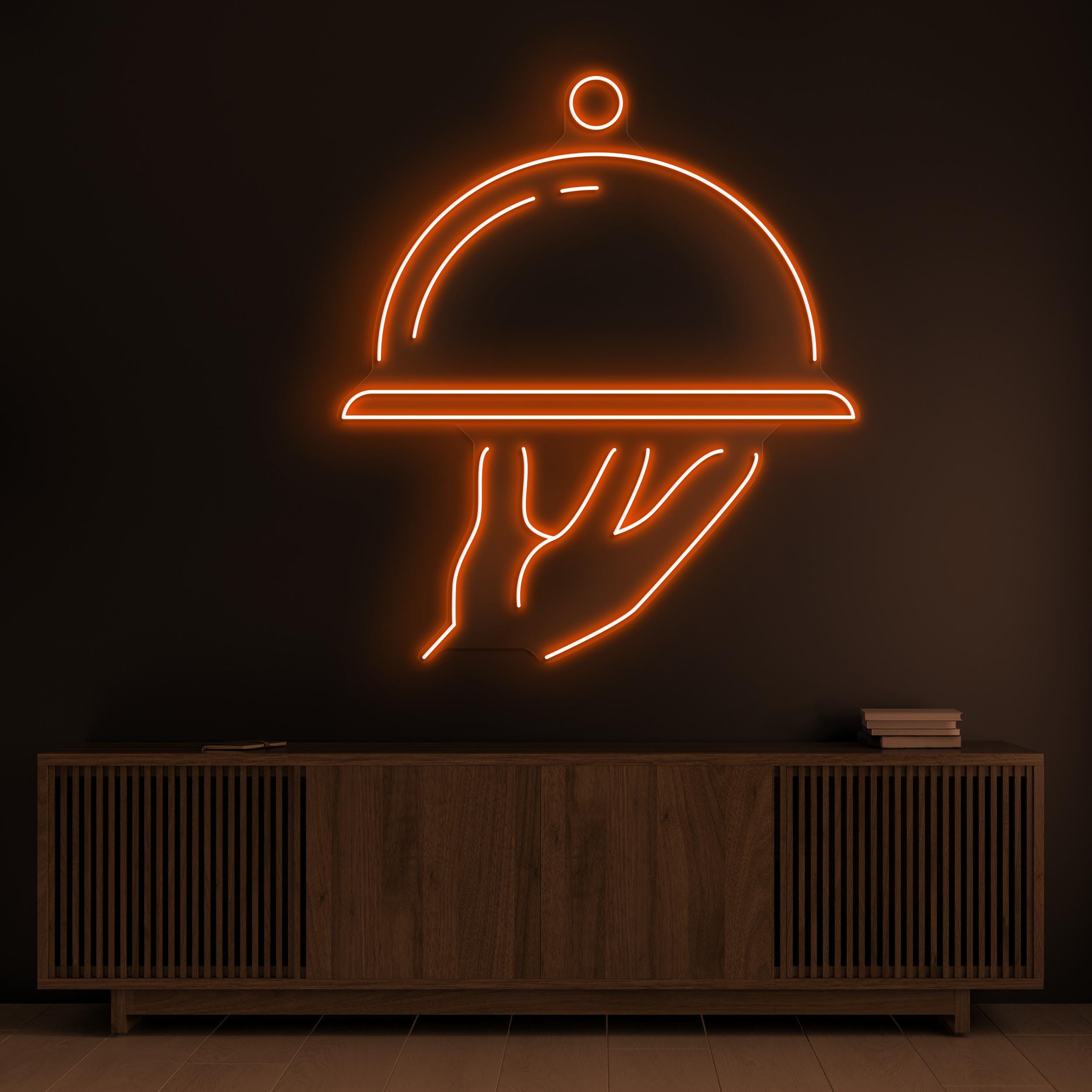 Serving Dish Neon Sign, Serving Dish LED Light, Food Service Wall Decor, Restaurant Tray Neon Light, Catering Neon Sign, Restaurant Decor